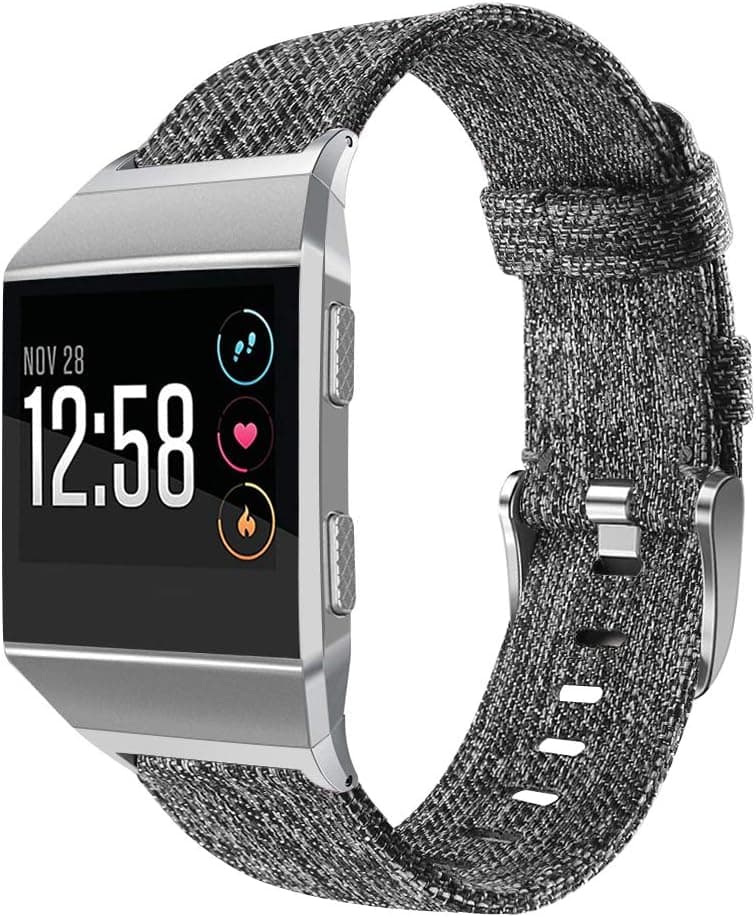 OenFoto Sport Bands Compatible Fitbit Ionic, Adjustable Nylon Wristband Replacement Watch Band Strap Accessory Bracelet for Fitbit Ionic Smart Watch, Large Small