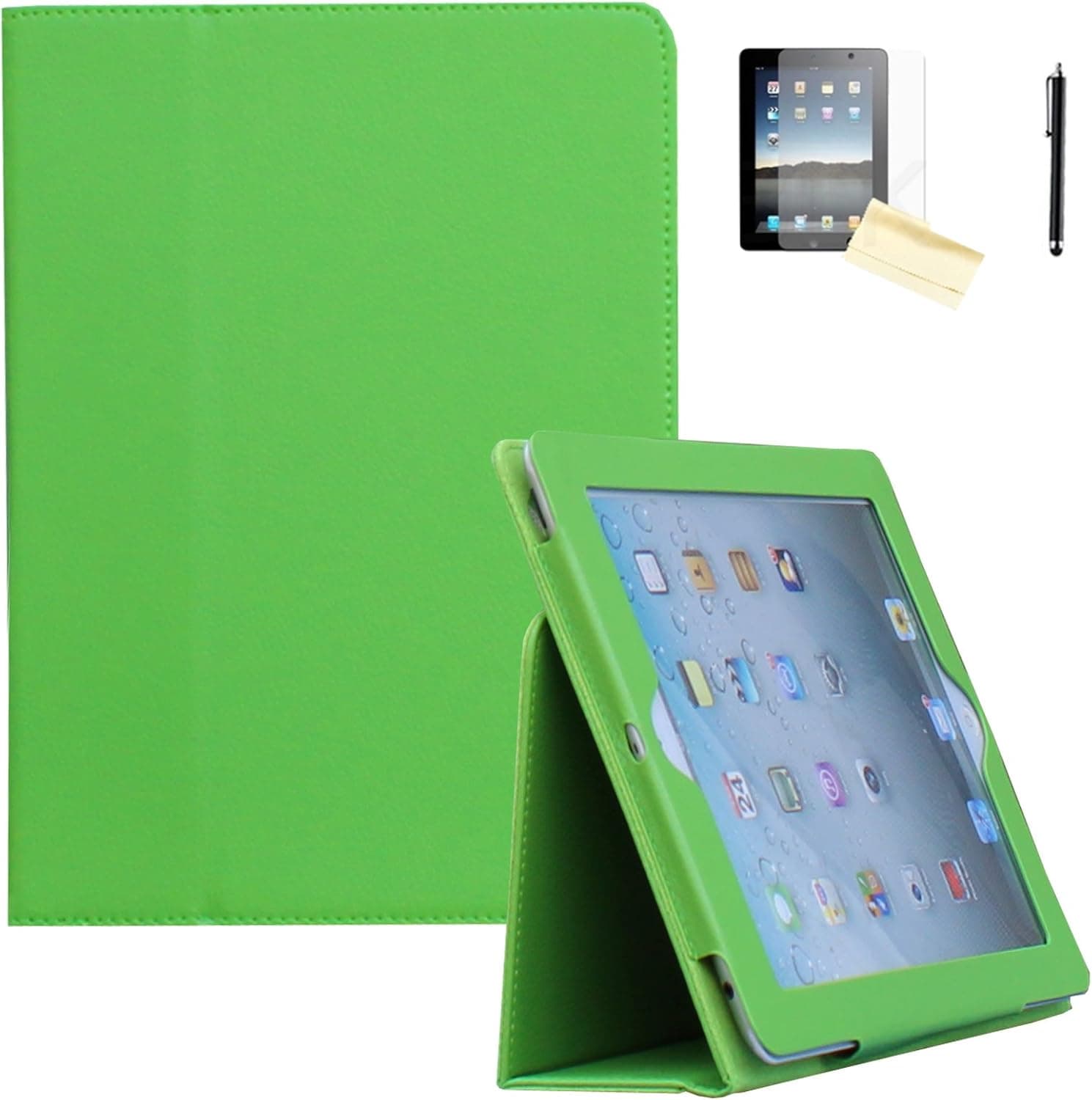 iPad Air Case, iPad Air 2 Case - JYtrend (R) Folio Stand Magnetic Smart Cover for Apple iPad Air(2013 Release)/Air 2(2014 Release) with Auto Wake/Sleep (Green)