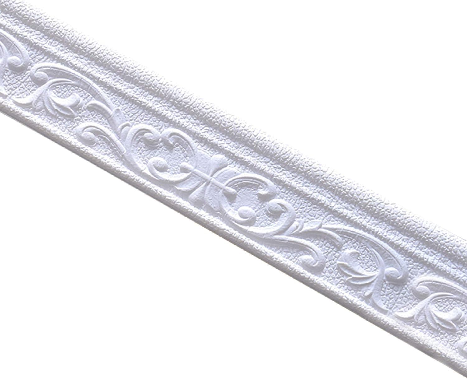 LianX 3D Pattern Sticker Wall Trim Line Skirting Border Decoration Self Adhesive Household Wallpaper Border for Home