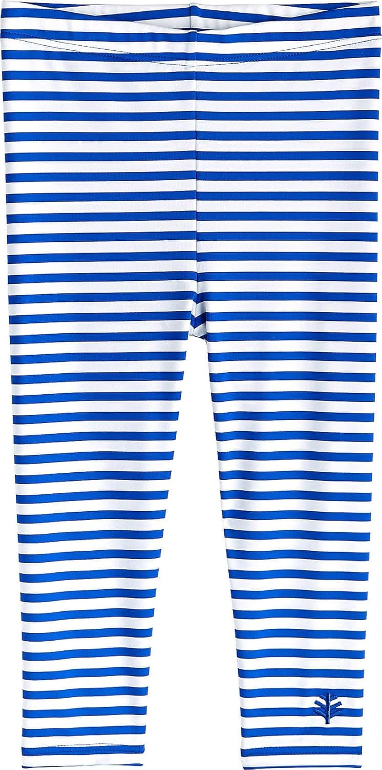 Coolibar UPF 50+ Baby Wave Swim Tights - Sun Protective (18-24 Months- Baja Blue Stripe)