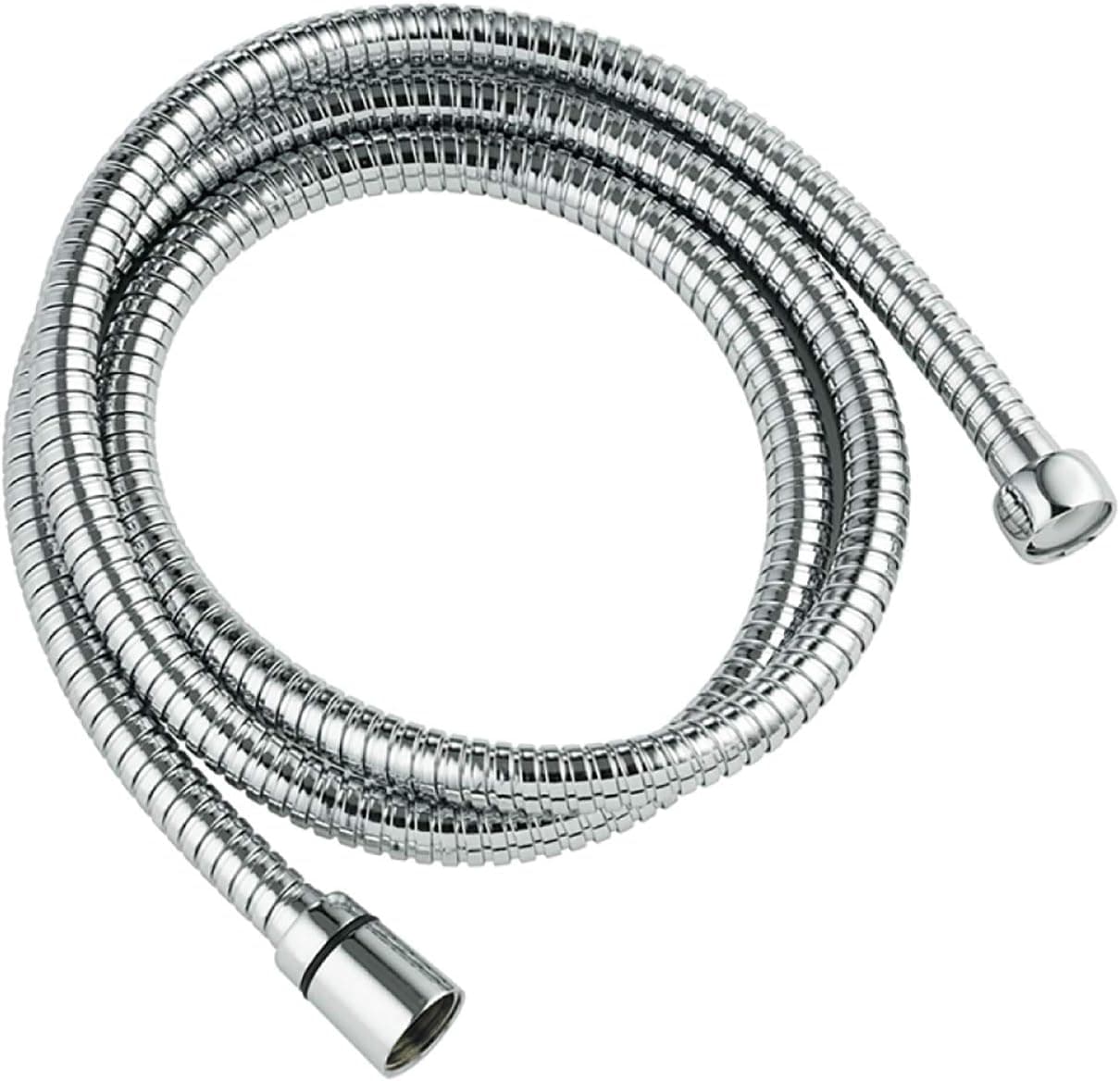 VANRA Stainless Steel Shower Hose Extension Flexible Pipe Handheld Stretchable Shower Tube Hosepipe with Double Interlock, Brass Fittings, Polished Chrome (59 Inches)