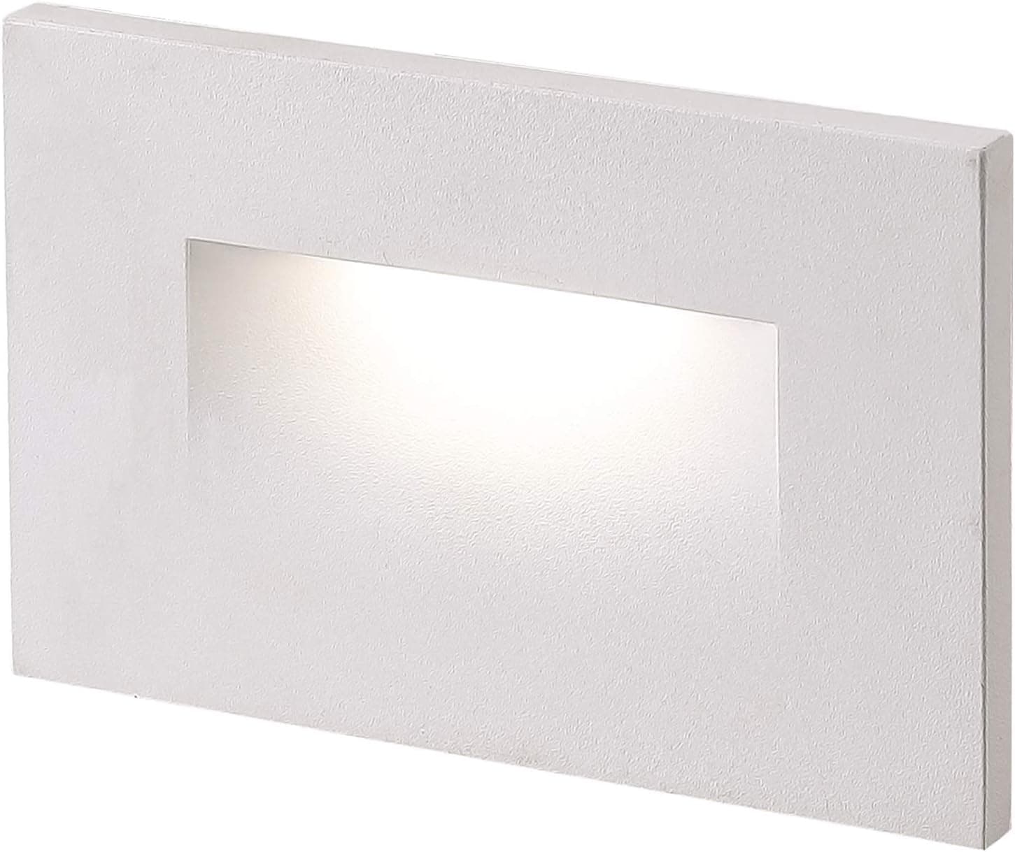 CLOUDY BAY 120V LED Indoor Outdoor Step Light,4000K Cool White 3W 100lm,Stair Light,White Finish