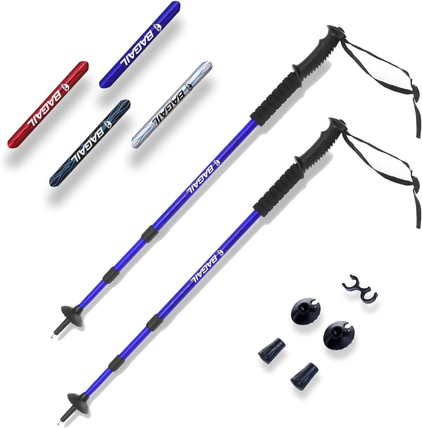 BAGAIL Trekking Poles Anti Shock Adjustable Hiking Walking All-Around Trail Poles with EVA Foam Handle