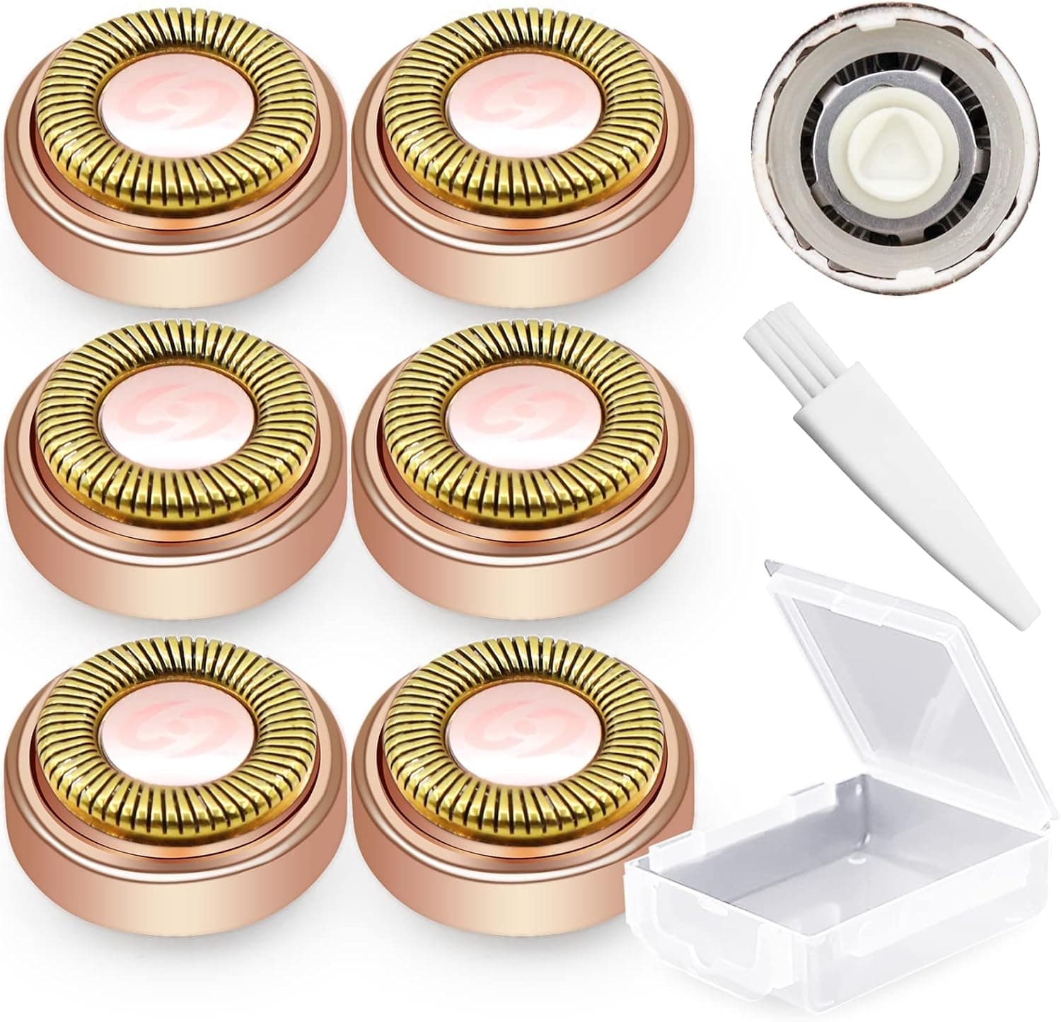 Gen 1 Flawless-Replacement Heads, Facial Hair Remover Replacement Heads, Compatible with Finishing Touch Flawless Facial Hair Removal Tool As Seen On TV, with Cleaning Brush & Case Storage(6 Pack)