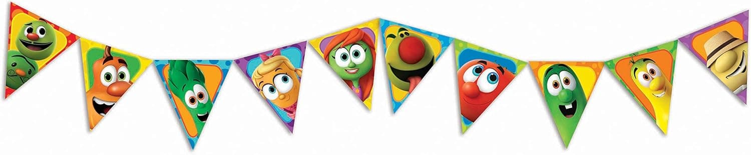 Eureka Veggietales Pennant Banners, Measures 10 ft long