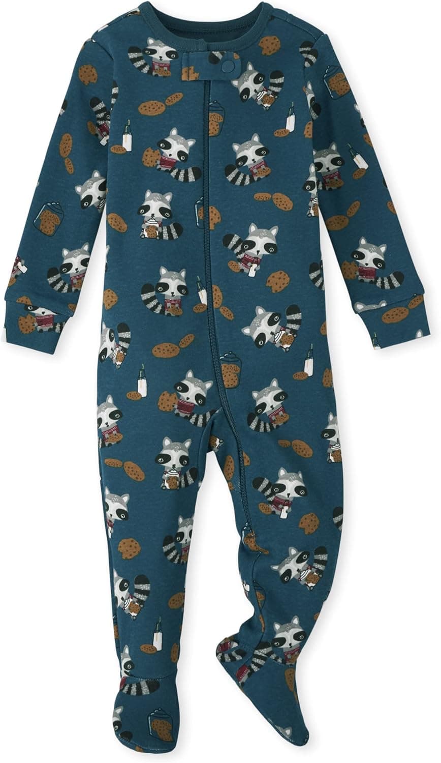The Children's Place Baby Single and Toddler Boys Snug Fit 100% Cotton Zip-Front One Piece Footed Pajama