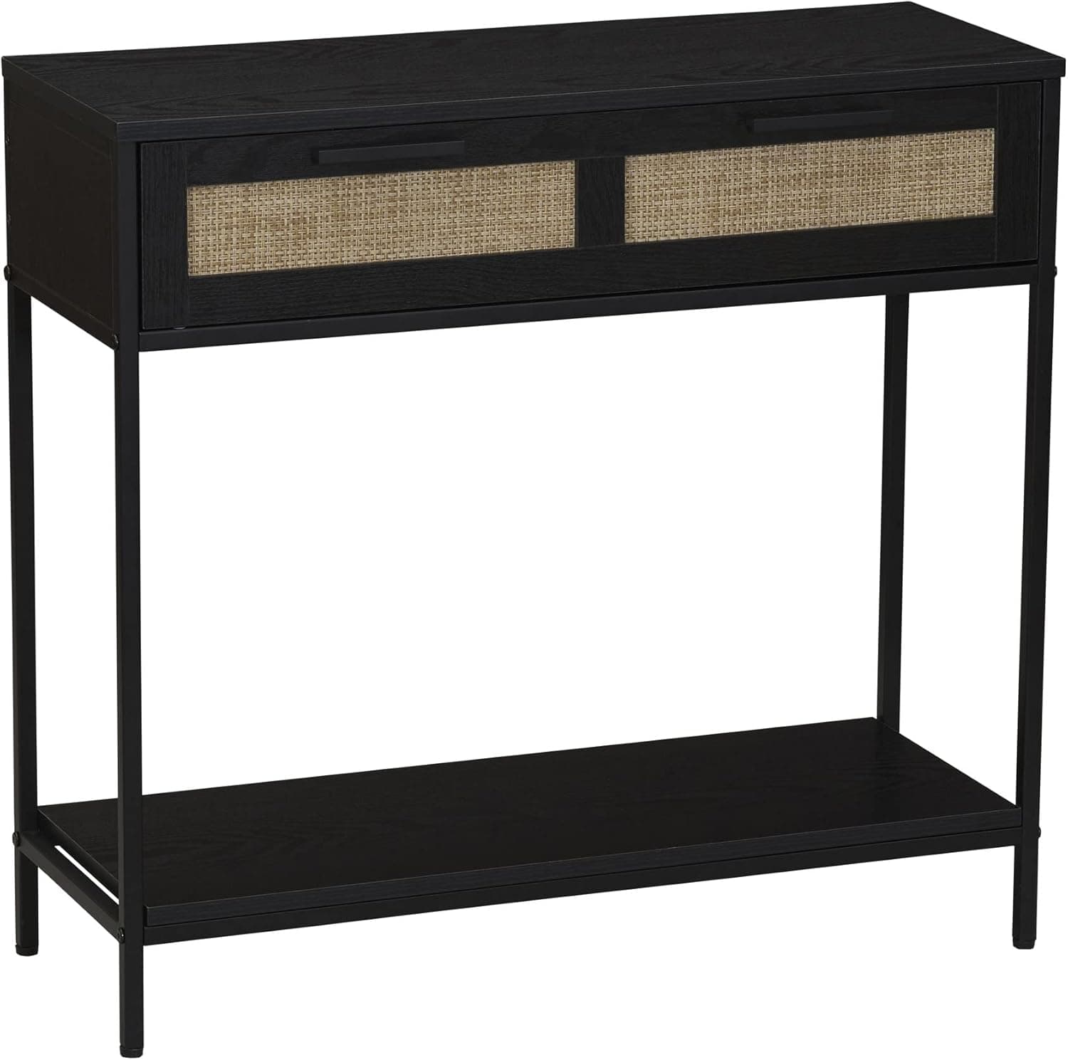 Household Essentials Bungalow Console Table, Black Oak Finish