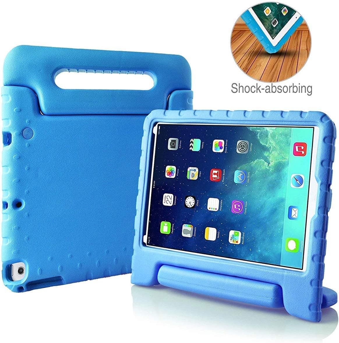 AVAWO Kids Case for New iPad 9.7 2018 Release - Shock Proof Handle Stand Friendly Children Case for Apple iPad 9.7 2018 - Blue