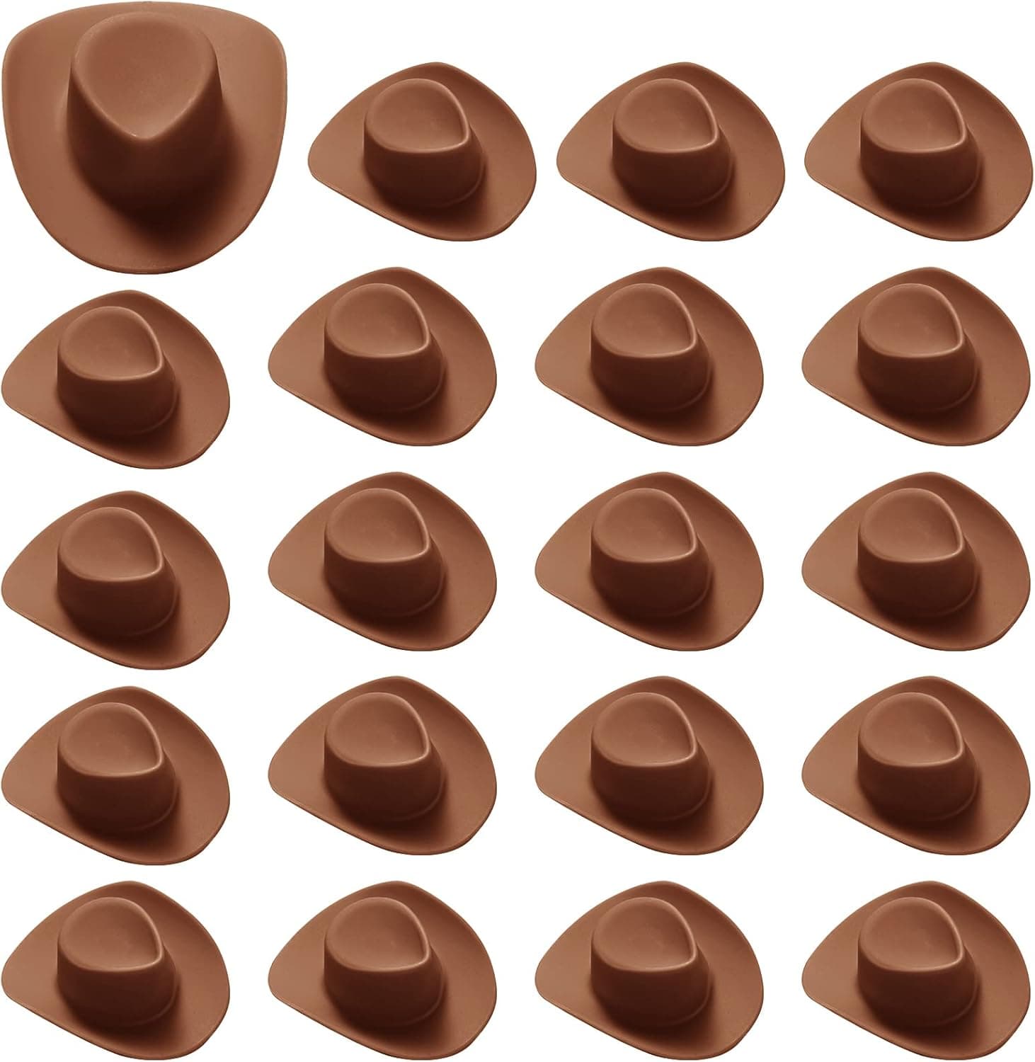 50 Pieces Mini Western Cowboy Cowgirl Hat Plastic Miniature Western Hat Doll Hat Mini Western Hats for Crafts Doll Dress Up
