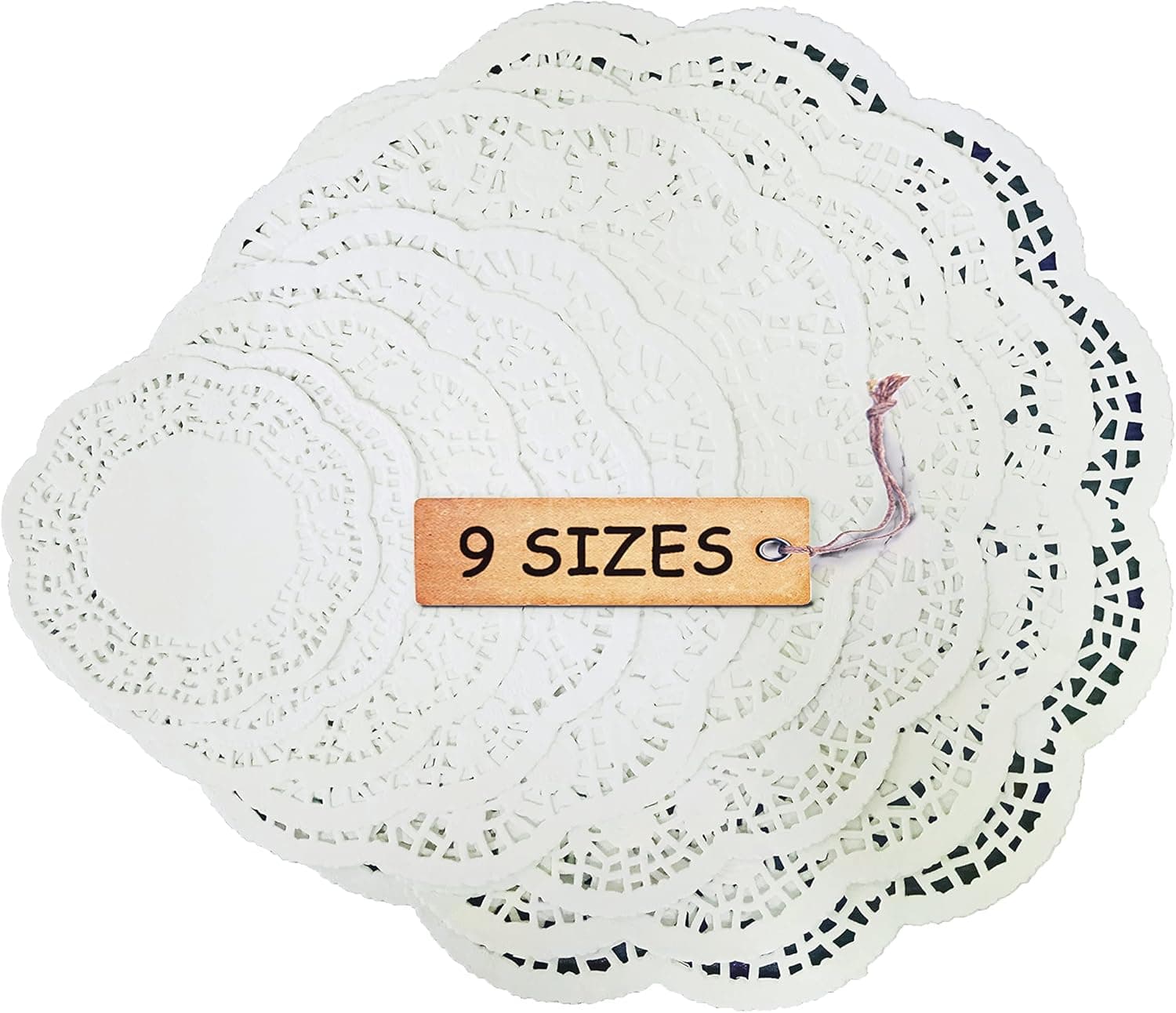 SCHOLMART Paper Doilies Assorted Disposable Wedding Party Table Mat Birthday Cake Decoration Anniversary Cake Packing Tea Party Baking Mat (Assorted 9-size 36 pack)