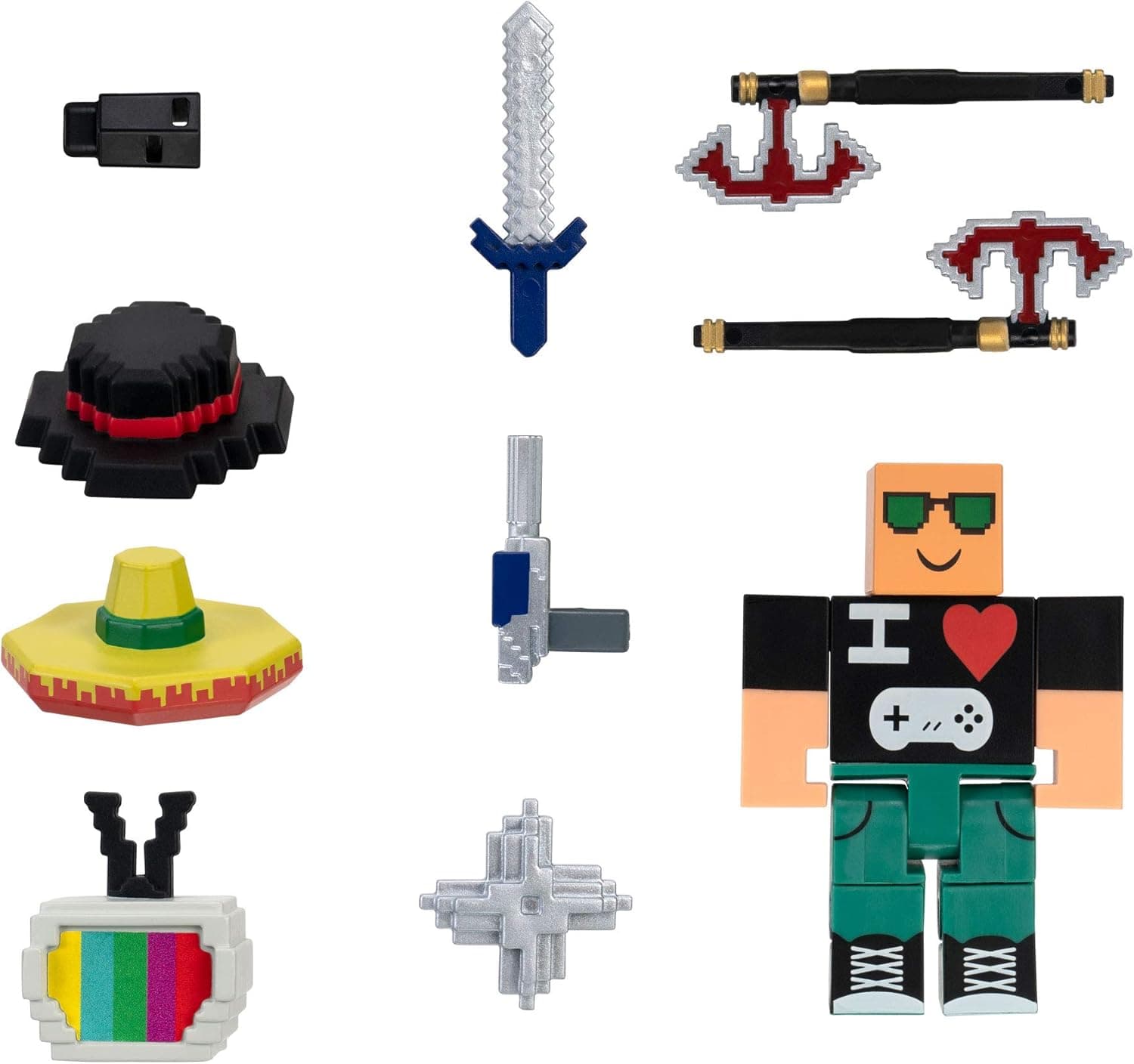 Roblox Avatar Shop Series Collection - Retro 8-Bit Gamer Figure Pack [Includes Exclusive Virtual Item]