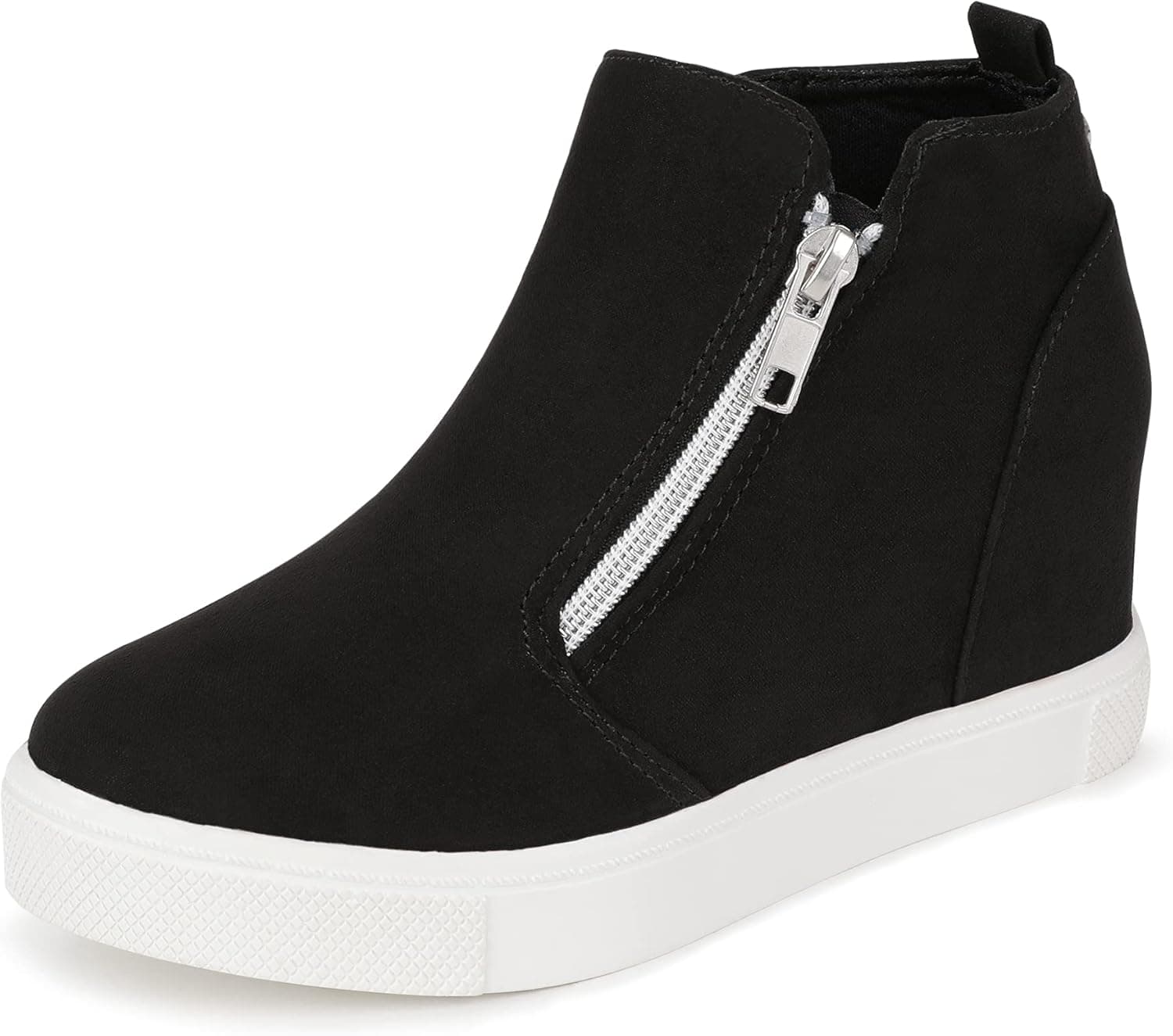 CCVON Girls Wedge Sneakers Kids Platform Shoes with Side Zipper Little Big Kid Boots High Top Shoes for Kids/Girls/Children