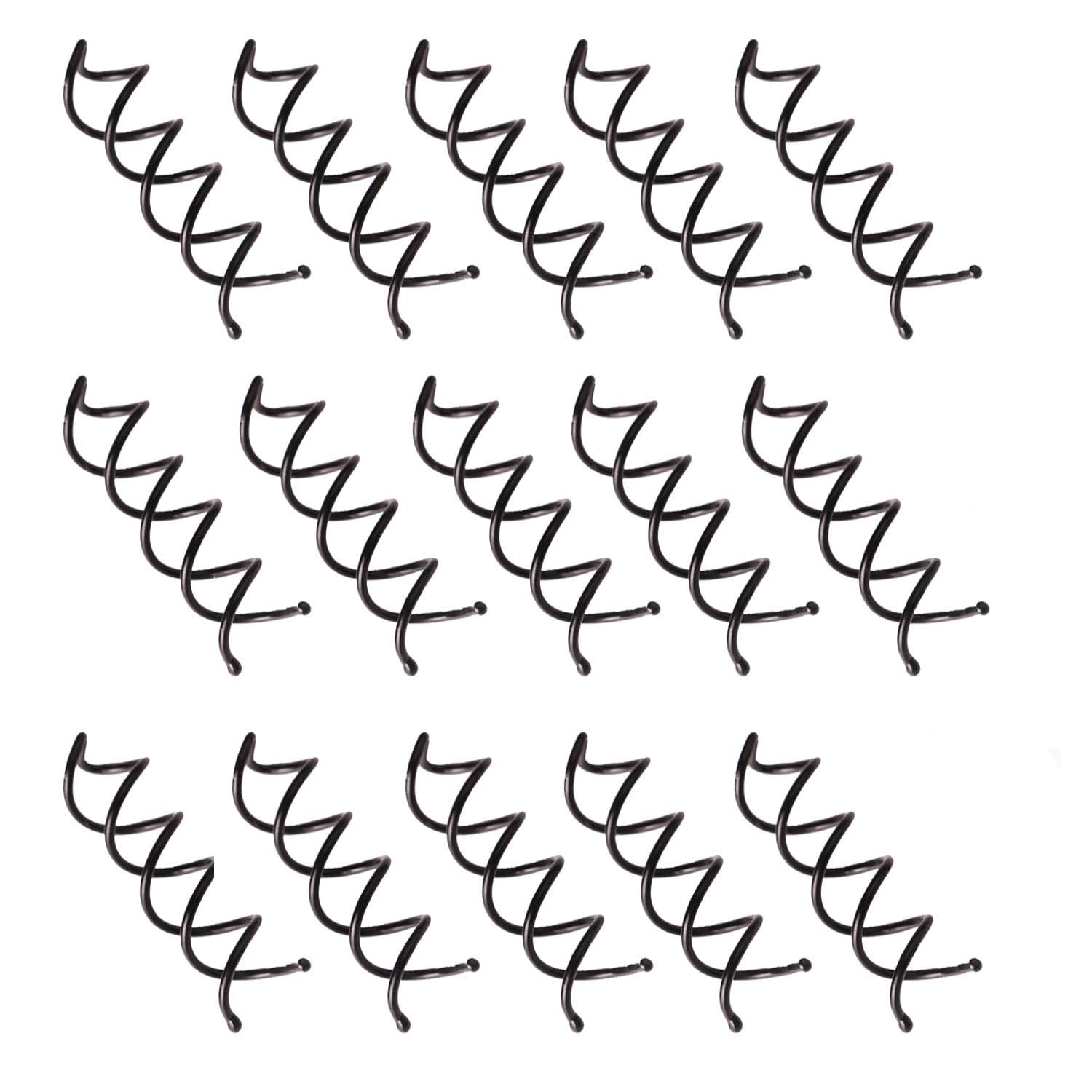 ThEast Bobby Pins 20 PCS Spin Pins, Easy & Fast Bun Maker Twist Hair Pins for Women Girls, Messy Bun Tool, Updo Hair Accessories, Perfect Small Bun Bobbypins Bobbie Fashion (Black)