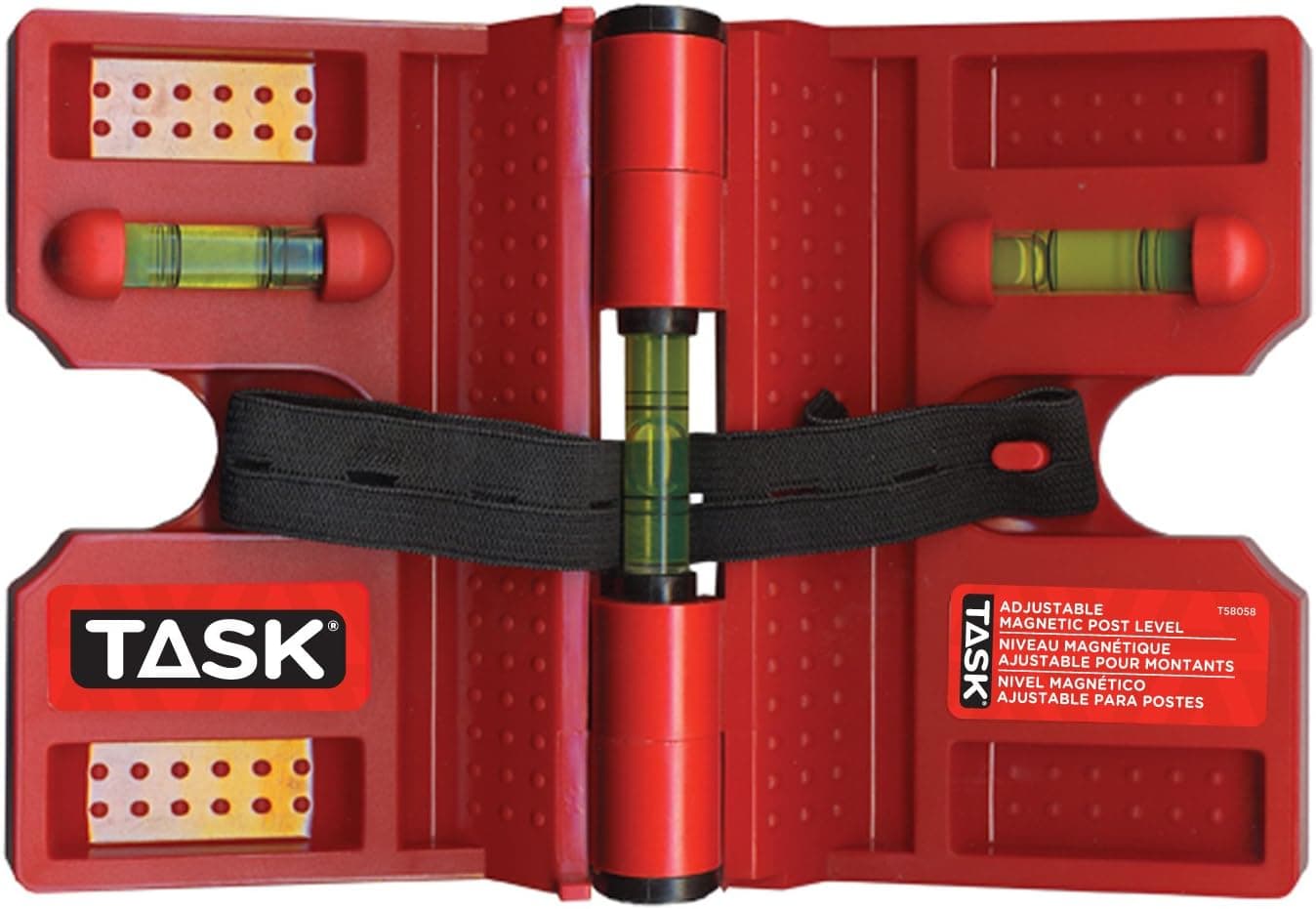 Task T58058 Adjustable Magnetic Post Level, Black