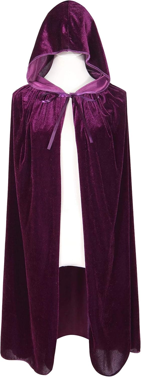 Bigxian Kids Hooded Velvet Cloak Halloween Christmas Fancy Cape for Kids (Purple)