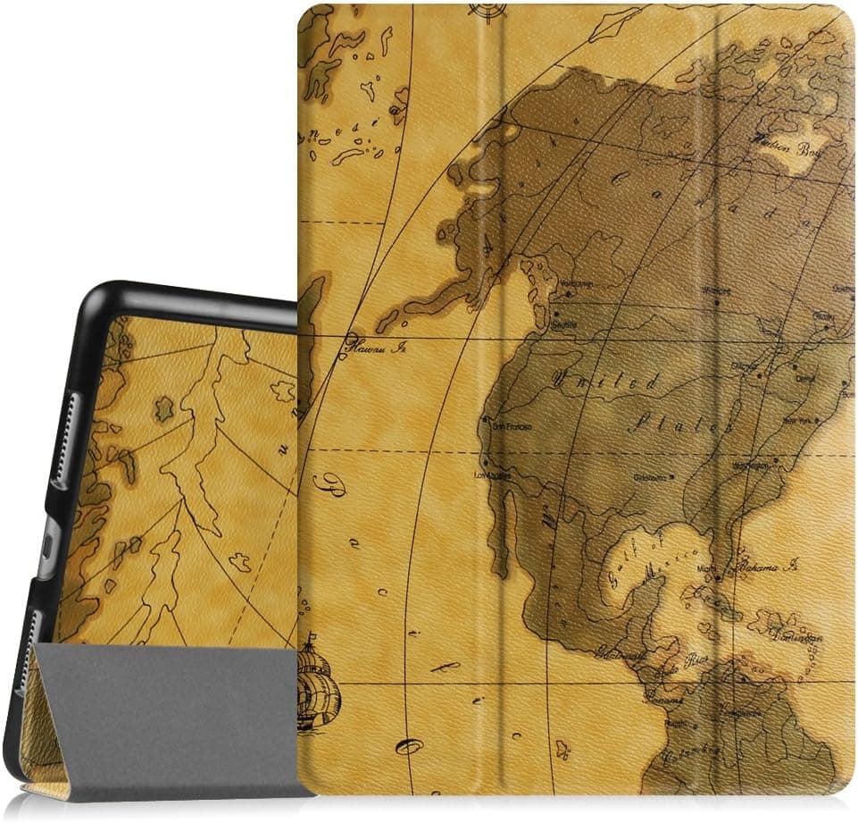 Fintie Case for iPad Pro 9.7 - Ultra Lightweight Slim Shell Standing Cover with Auto Wake/Sleep Feature for iPad Pro 9.7 inch (2016 Version), Map Brown