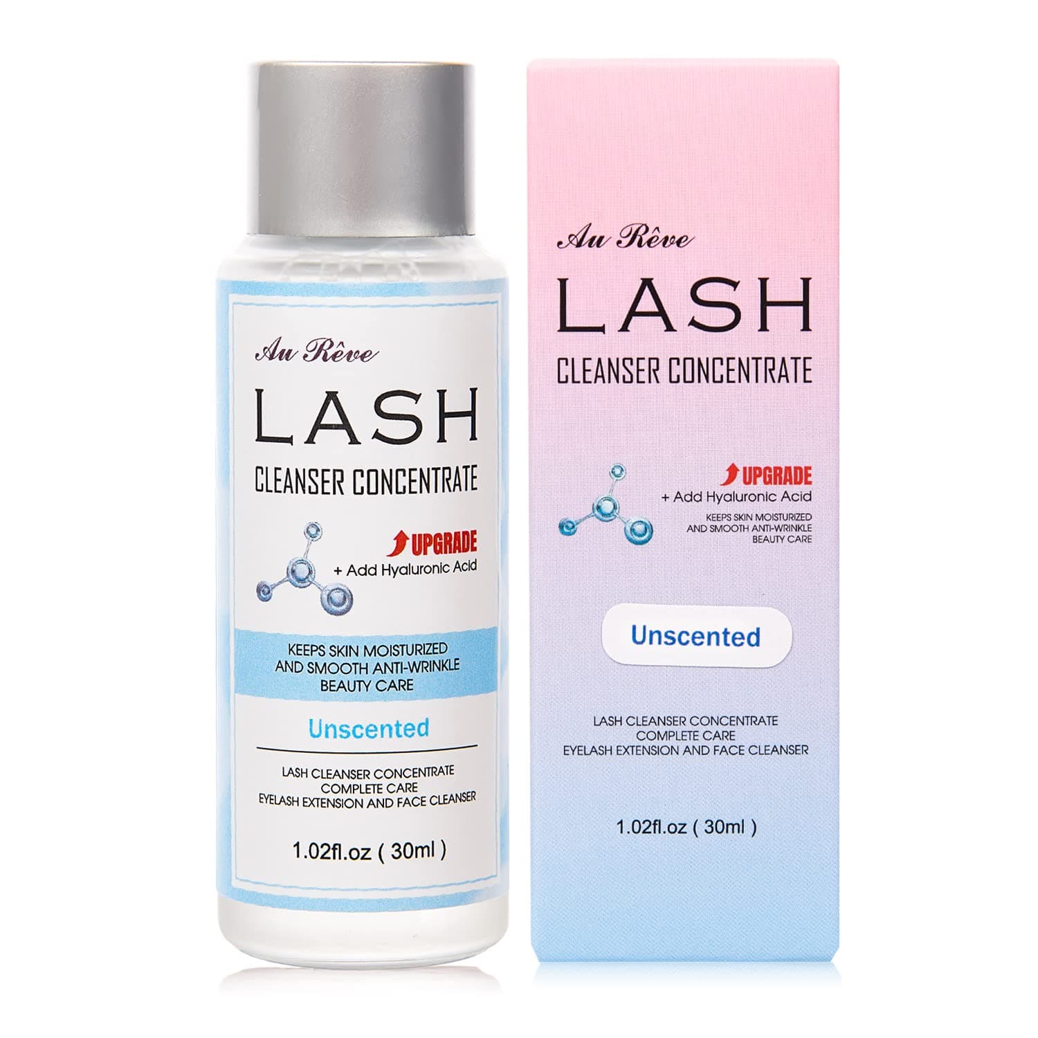Lash Shampoo Concentrate 30ml Lash Cleanser Concentrate Add Hyaluronic Acid Oil-Free Lash Extension Shampoo Perfect for Salon-Get Better Eyelash Cleaning and Eyelash Extension Experience,Unscented