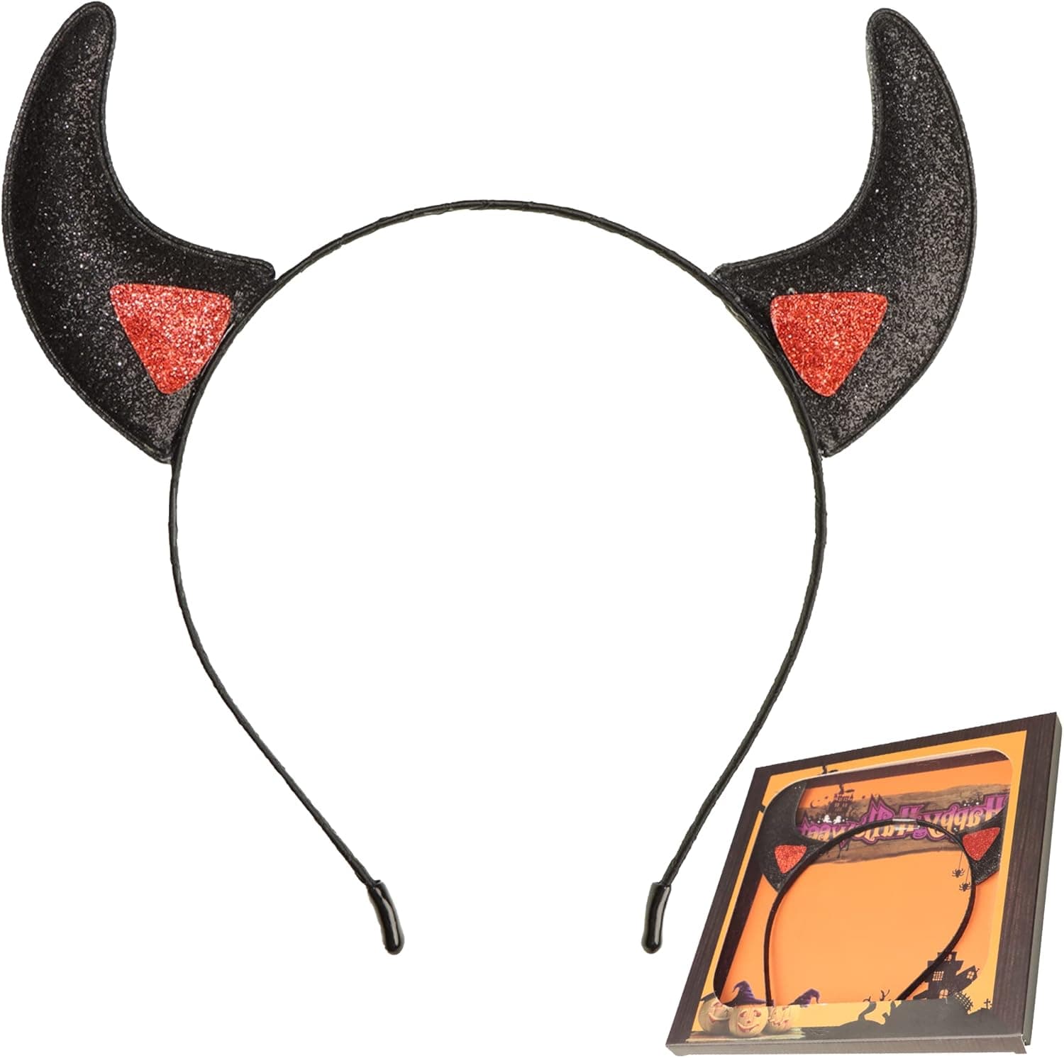 Glitter Devil Horns Headband, Devil Ears Headband Fancy Dress Cosplay Hairband Halloween Costume Accessory