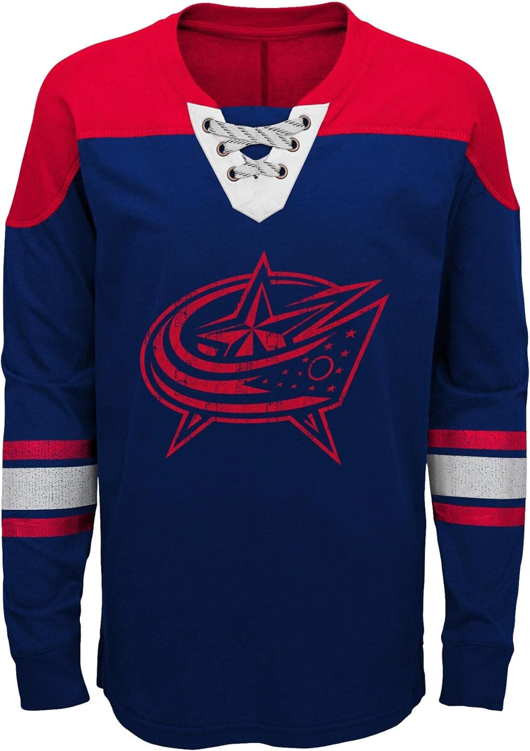 Outerstuff NHL Big Boys Youth (8-20) Perennial Long Sleeve Shirt, Columbus Blue Jackets Large (14-16)