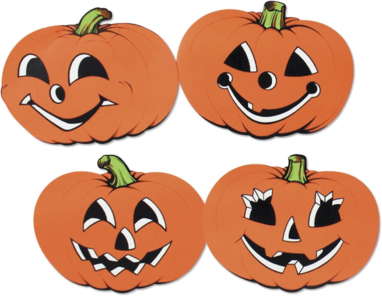 Beistle Pumpkin Cutouts, 12". 24 Cutouts Per Package.