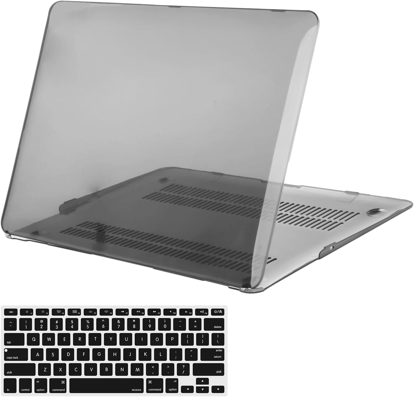MOSISO Plastic Hard Shell Case & Keyboard Cover Compatible MacBook Air 11 Inch (Models: A1370 & A1465), Transparent Black