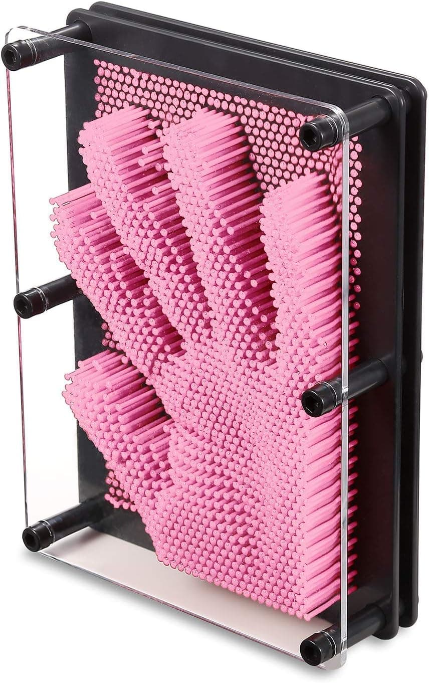 LifeEase 3D Pin Toy, Plastic Pin Art Board for Kids, Inspire Imagination, Challenge Senses,Unique & Innovative Instant-Changing Form, for Children (8.5 x 6.5 x 2.8 in.) (Pink)