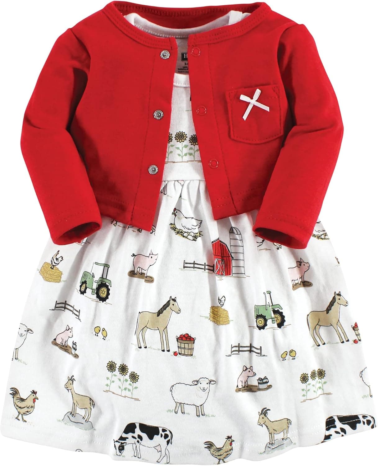 Hudson Baby Girls' Cotton Dress and Cardigan Set