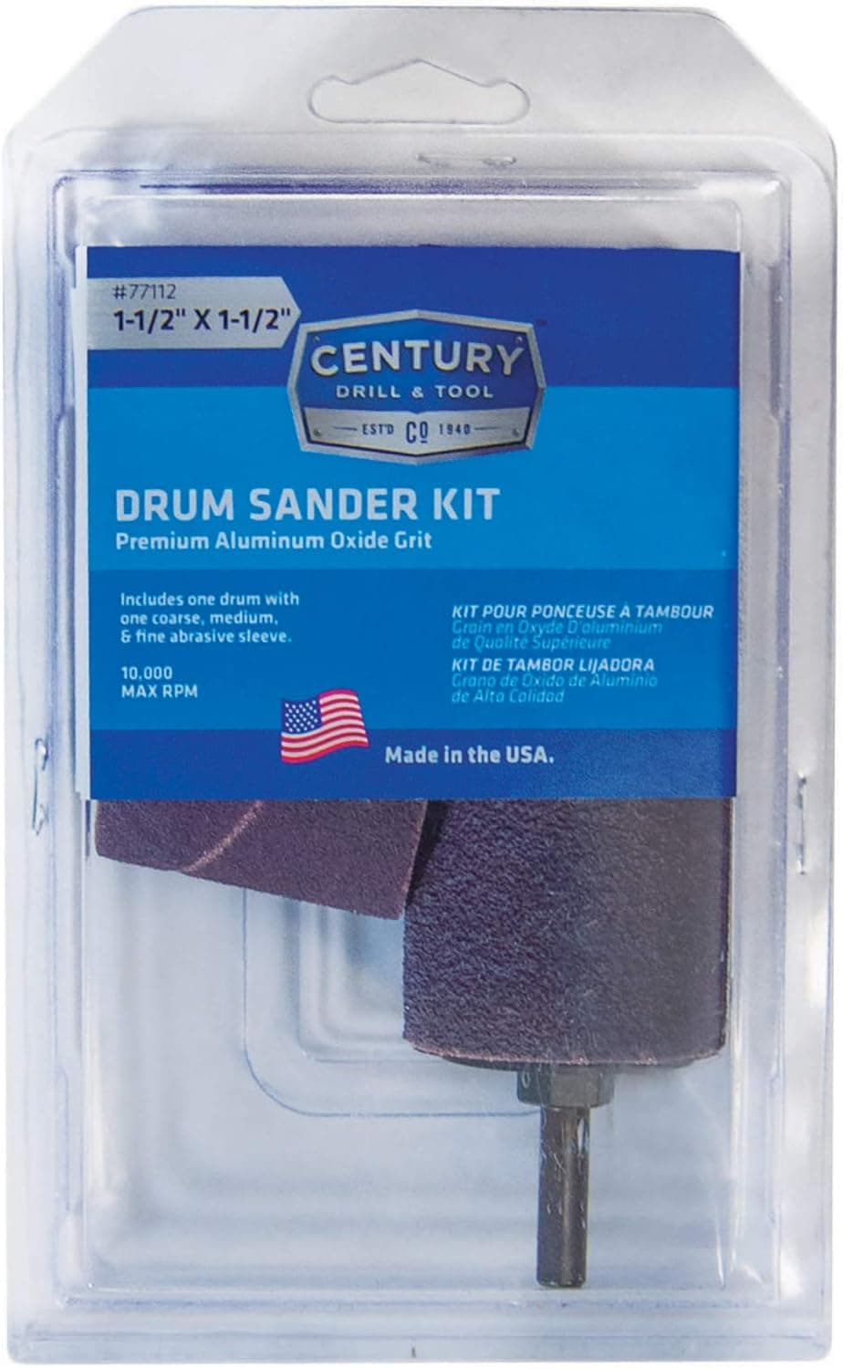 Century Drill & Tool 77112 Drum Sanding Kit, 1-1/2 X 1-1/2
