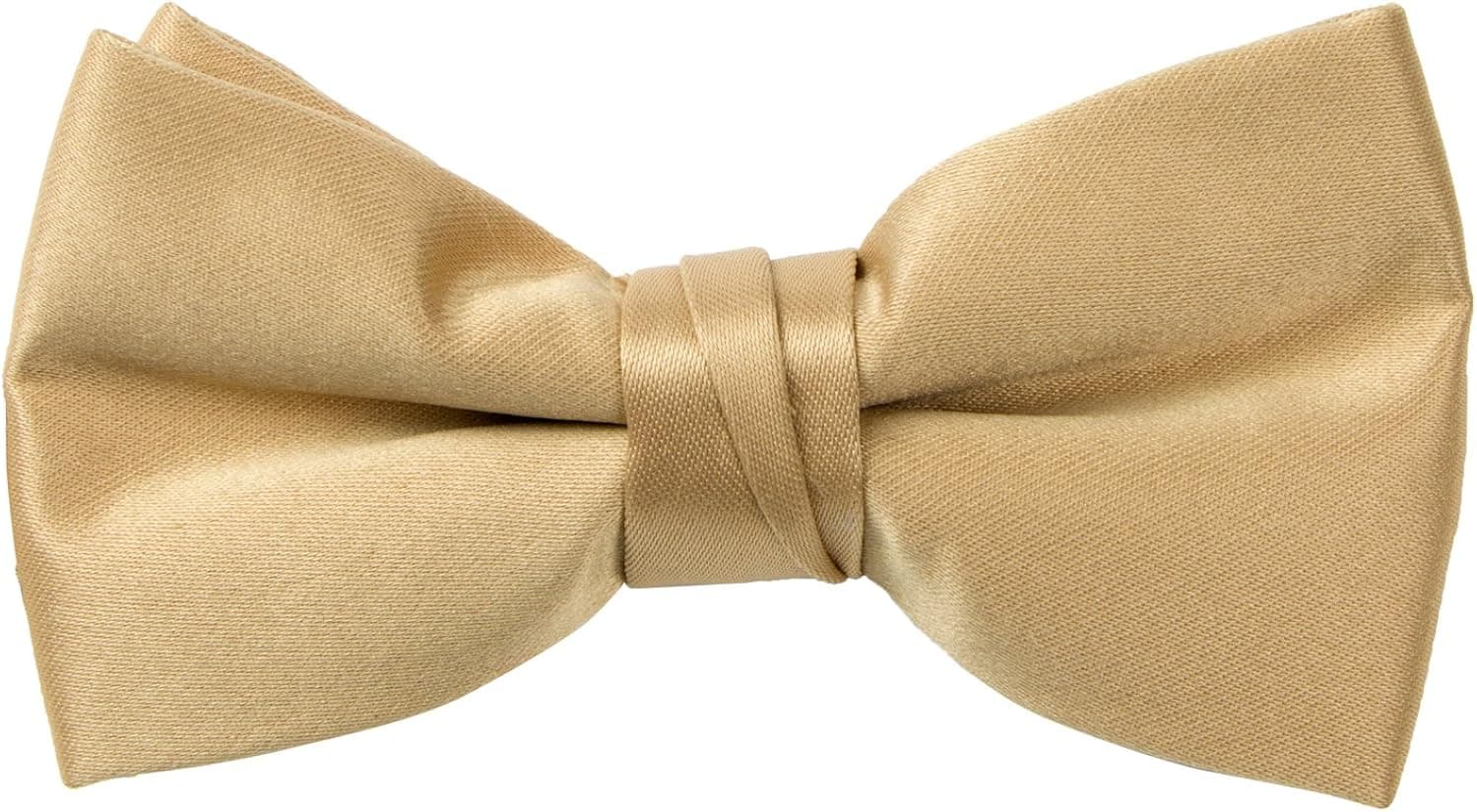 Spring Notion Boys' Pre-Tied Banded Satin Bow Tie, Optional Gift Box