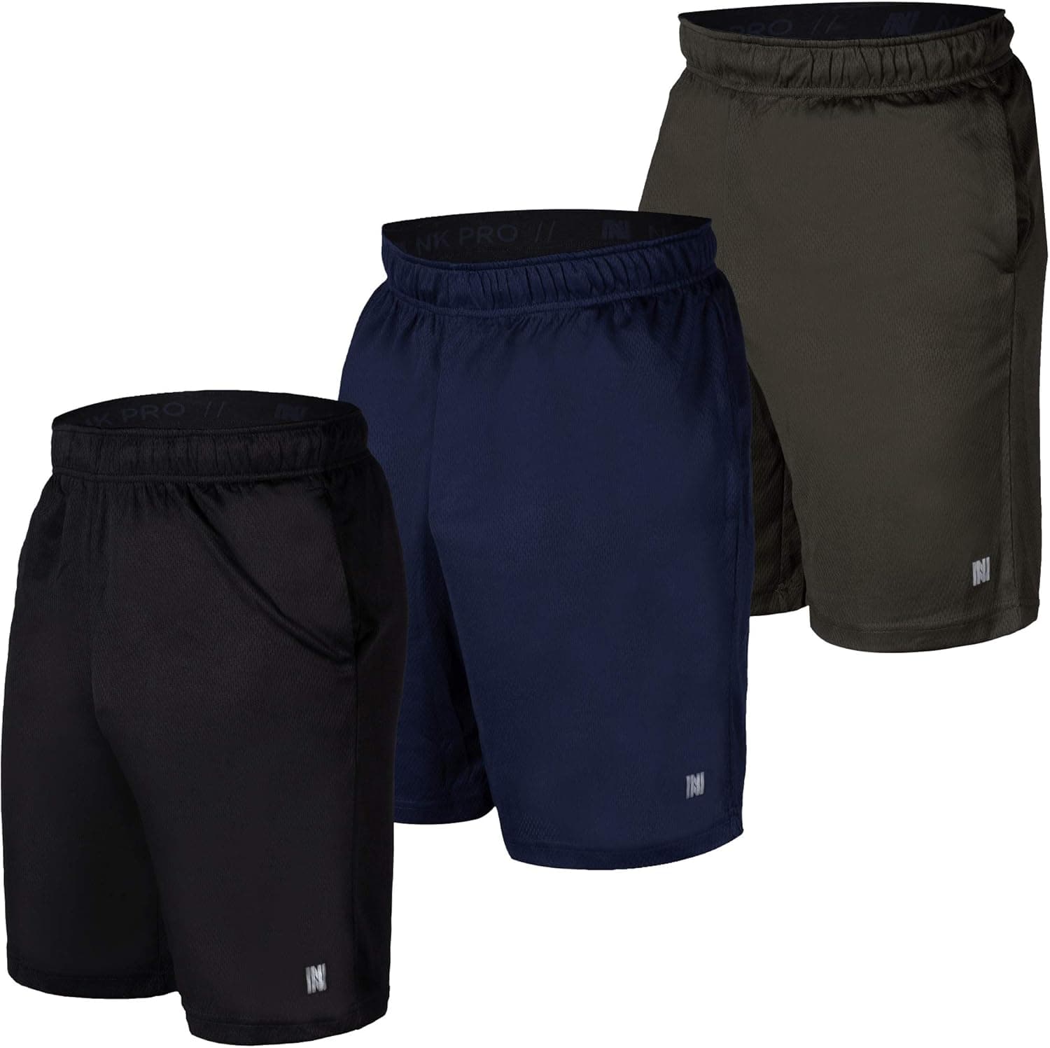 NK Pro 3PK Mens Athletic Shorts, Mens Mesh Shorts for Basketball, Running, Gym