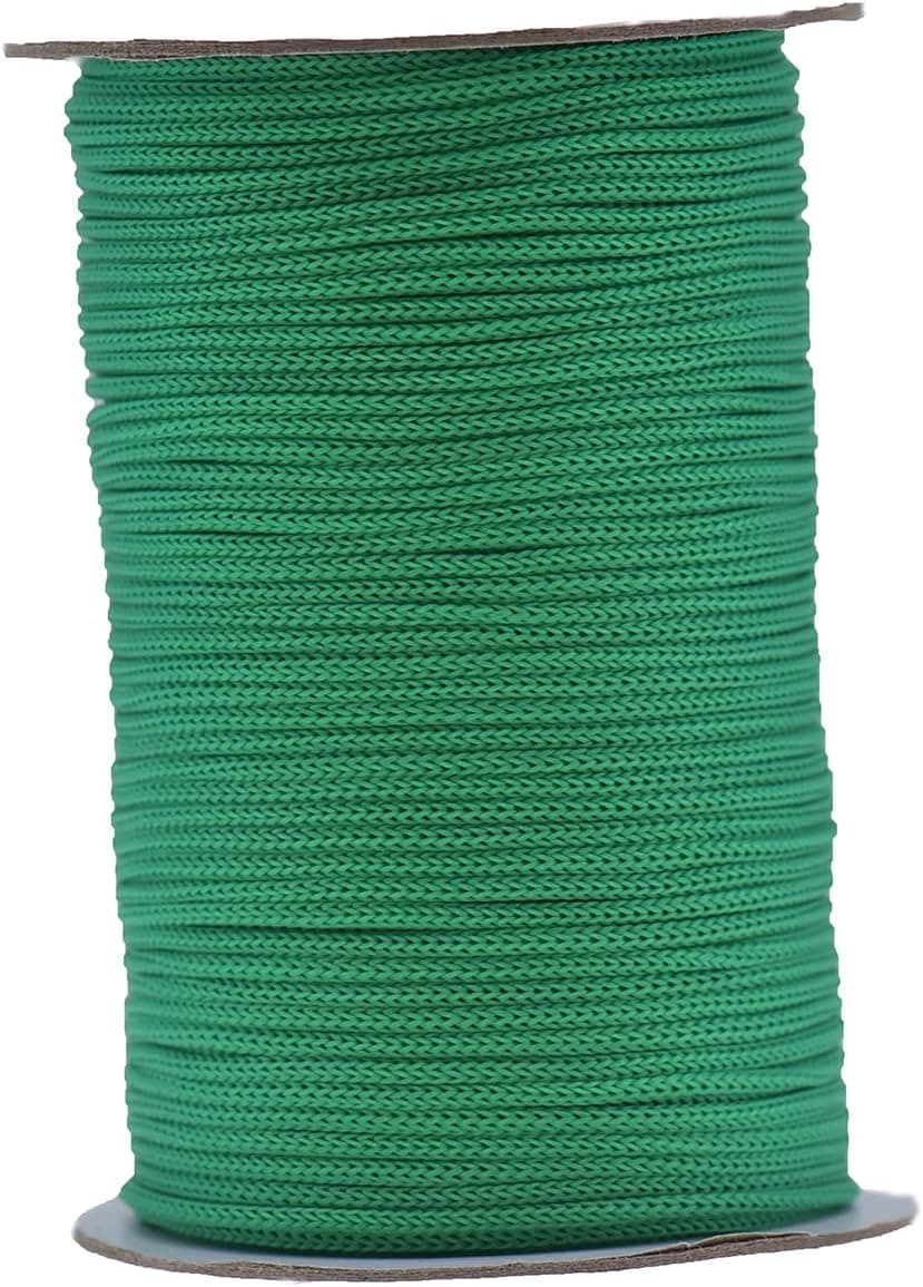 IHKFILAN 1/8Inch Polypropylene Utility Rope Drawstring Hollow Braided PP Rope,Barrier Rope String,Polypro Rope,Golf Courses,Trail Marking,Ski Slopes,Outdoor Concerts,Tie-Downs,328feet(100m) Green