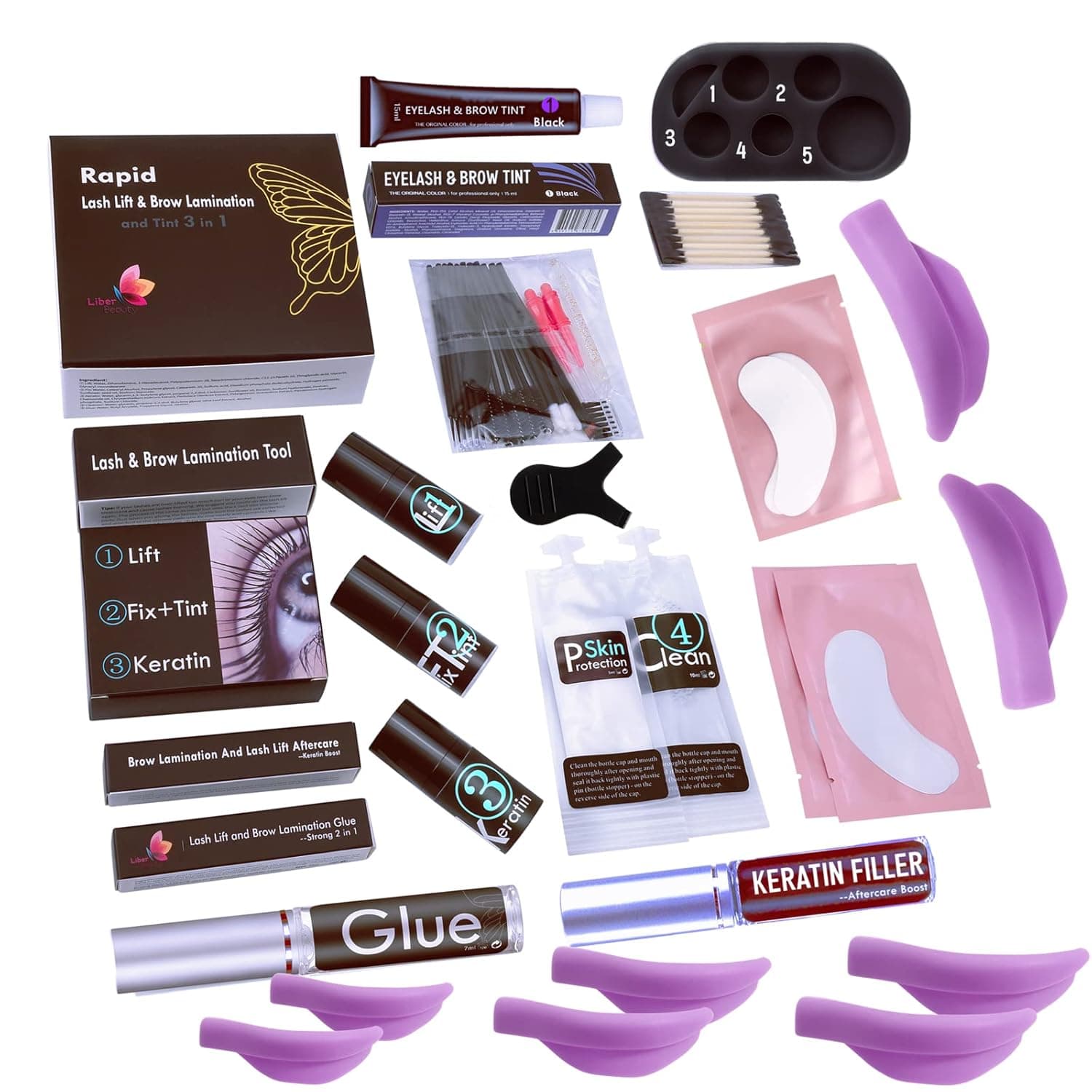 Lash Lift And T-i-n-t-Kit Professional, Eyelash Lift And Dye Kit 2 in 1, 5 minutes Lash Perm With Glossy Stain, DIY Black Lash & Brow Lamination Makeup Easily, Be Eye Fashionable 6 weeks