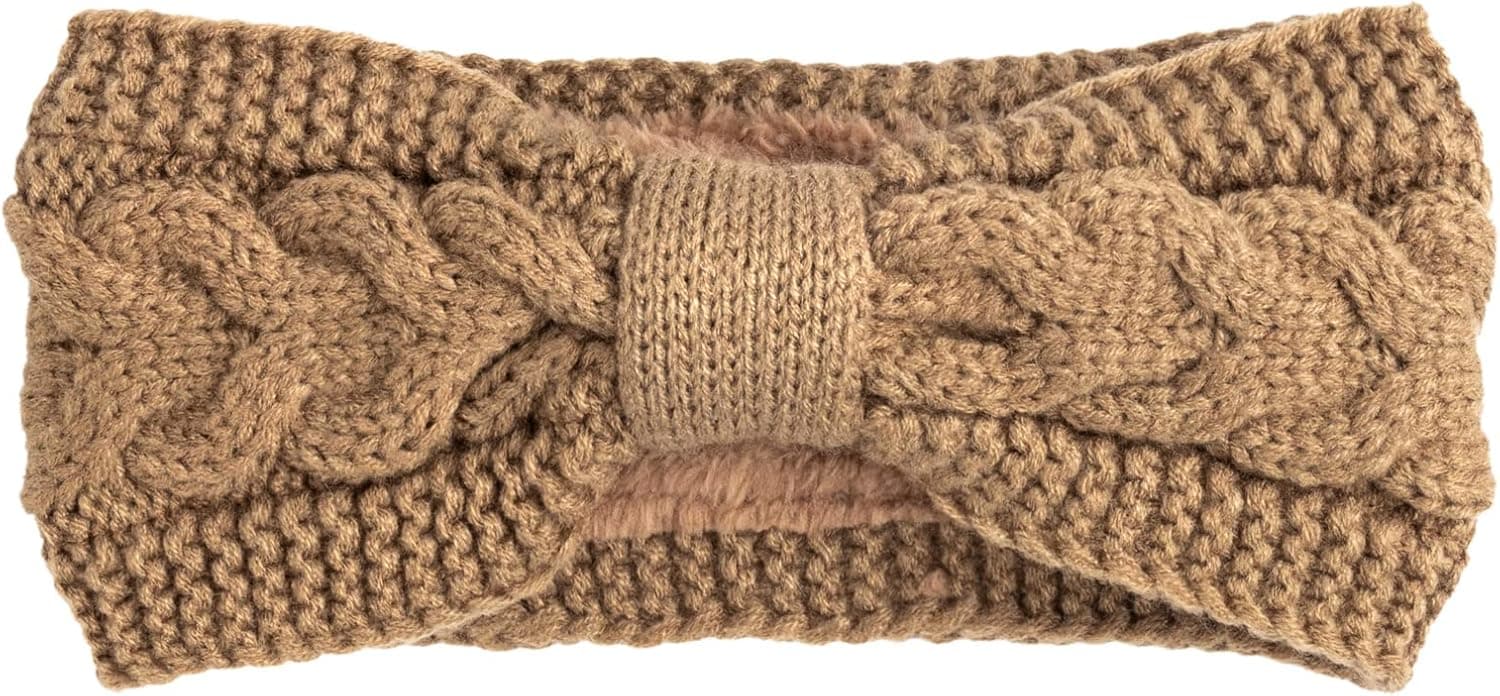 DRESHOW Crochet Ear Warmer Headband Soft knit Turban Stretch Headbands Warmer for Women Winter