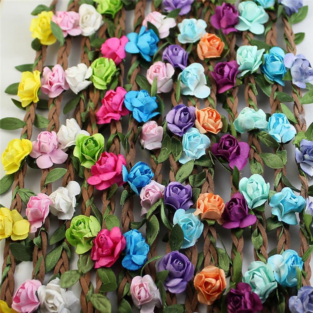 Set of 12 Mix Color Mini Flower Crown Headband Hippie Flower Headband /Garden Party / Wedding by Pretty Box