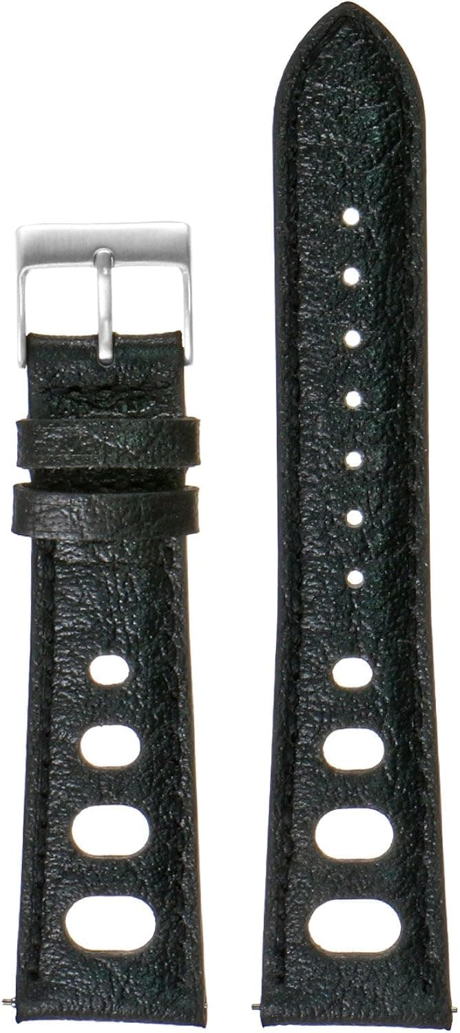 DASSARI Vintage Leather Rally Quick Release Watch Band Strap - Choose Your Color - 18mm 19mm 20mm 21mm 22mm