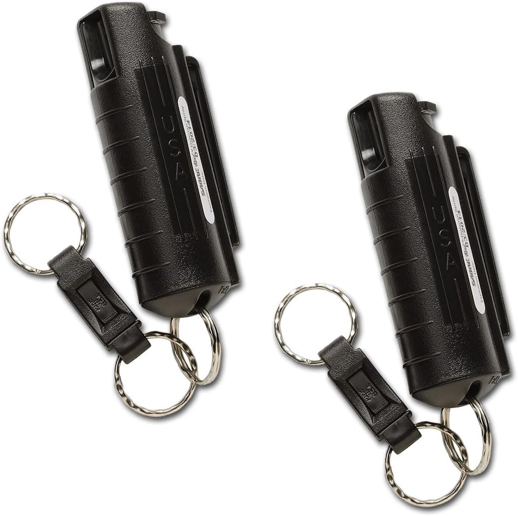 Bundle of Two Units - SABRE Red Keychain Pepper Spray (Lot of 2) - 5x's More Spray Than Others - Available in Five Colors (Black (x2))