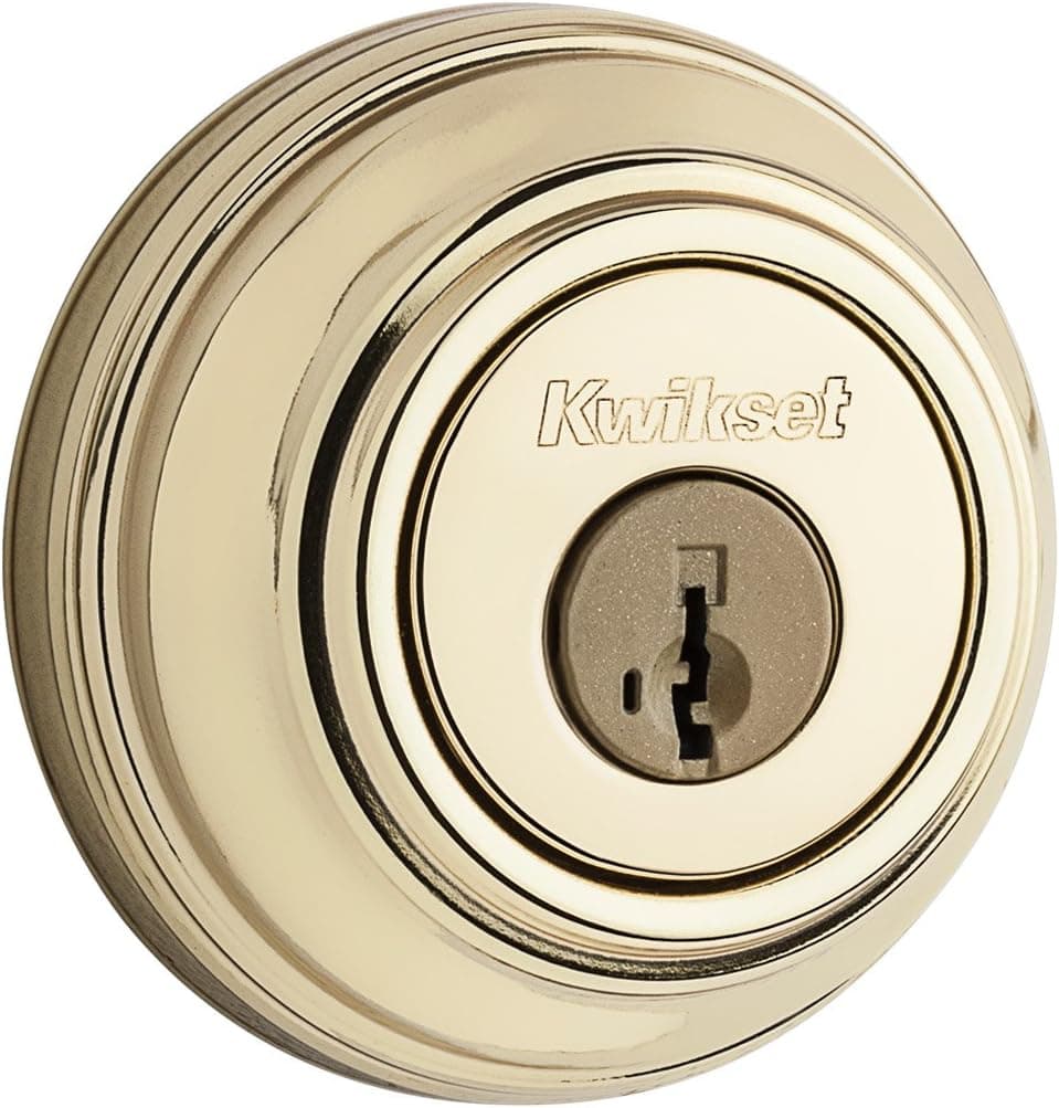 Kwikset 980 Single Cylinder Deadbolt featuring SmartKey® in Polished Brass
