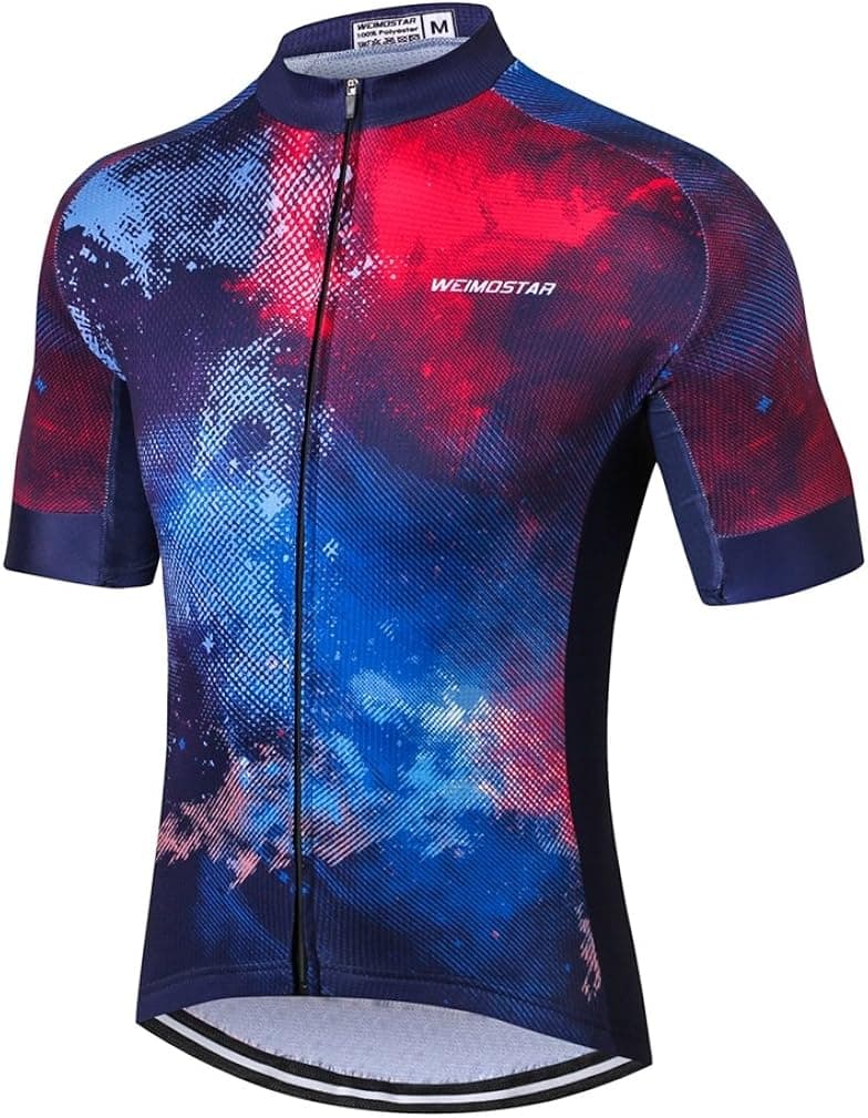 Weimostar Men's Cycling Jersey Men Mountain Bike Jerseys Short Sleeve Tops S-5XL