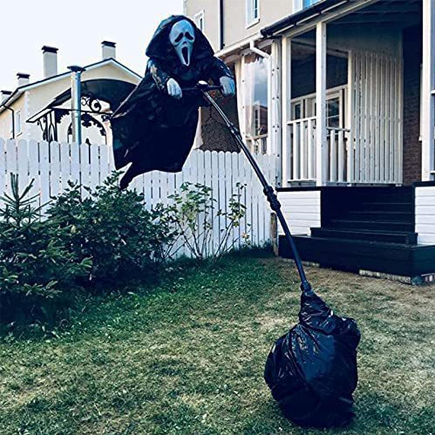 LDENG Scream Ghost Face Teen Ghostface Scarecrow Halloween Scary Hanging Ghostface Scarecrow Decoration Adult Scream Ghost Clothed Action Figure Robe Halloween Action Figure