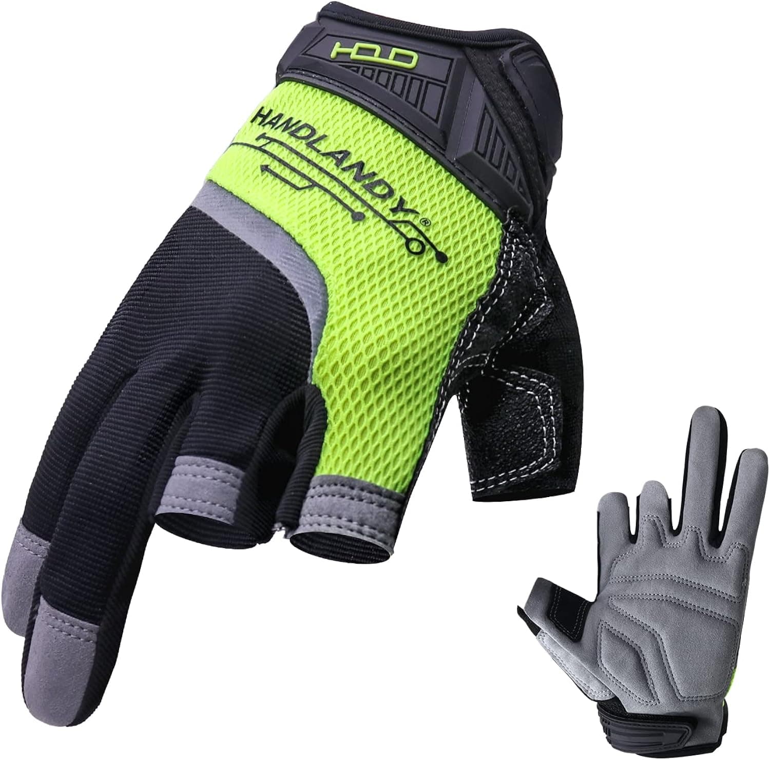 Framer Work Gloves,Fingerless Framing Gloves, Open-Finger Carpenters Gloves, High Dexterity, Performance Fit, Durable