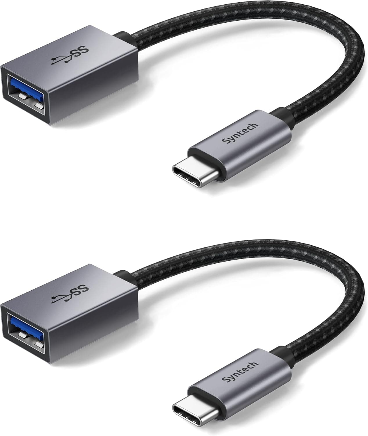 Syntech USB C to USB Adapter, 2 Pack USB C to USB3 Adapter,USB Type C to USB,Thunderbolt 3 to USB Female Adapter OTG Cable Compatible with iPad Air 2020, MacBook Pro, Air and More Space Gray