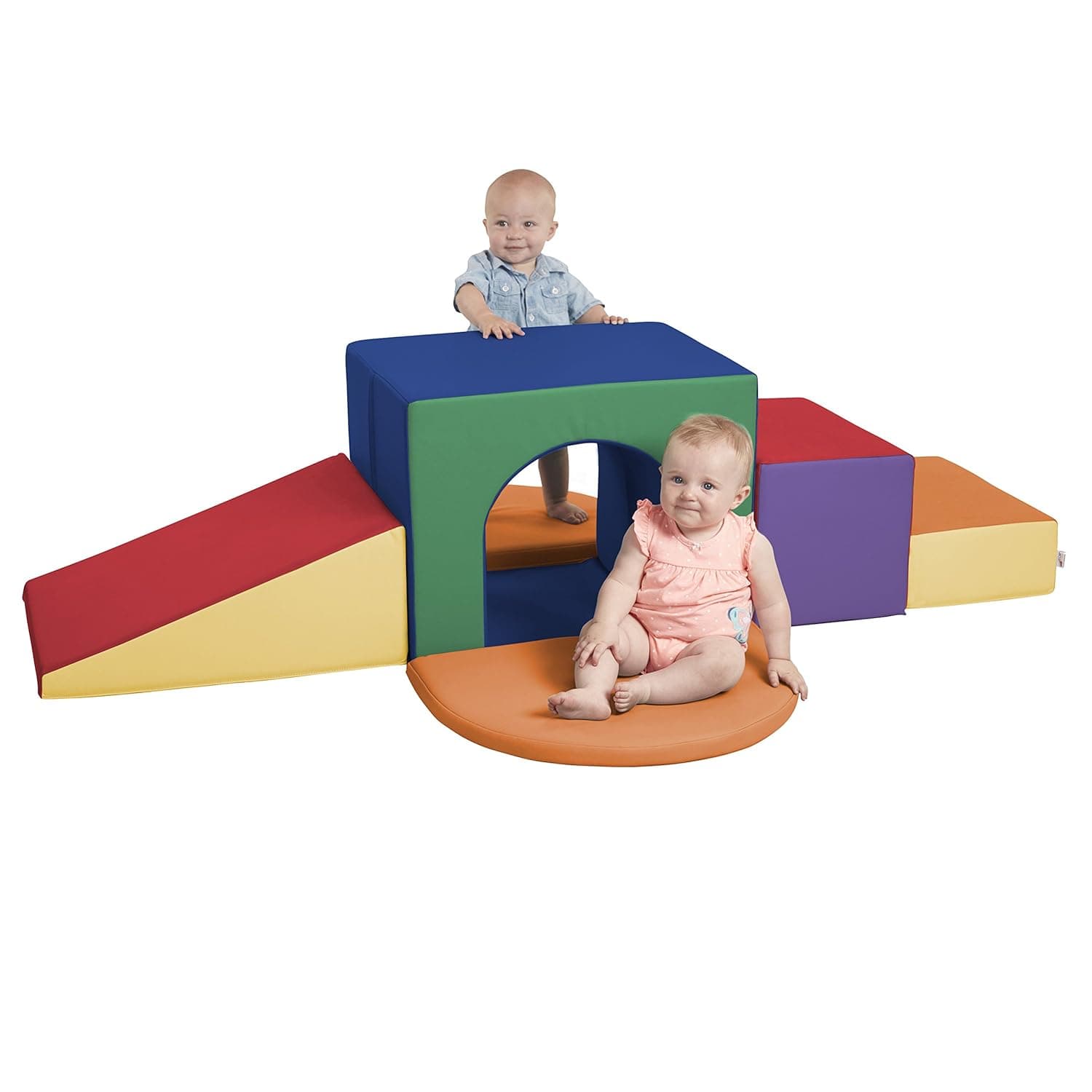 ECR4Kids SoftZone Junior Single Tunnel Maze Soft Foam Climber for Toddler Active Play, Assorted
