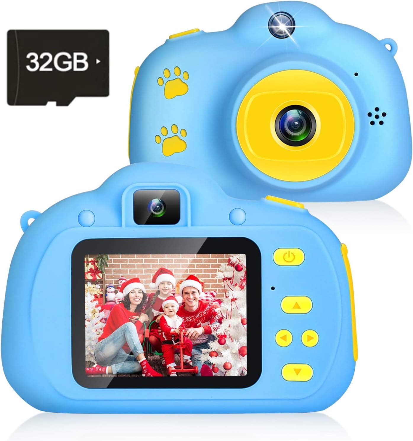 Kids Camera,1080P Kids Selfie Camera with 8MP Dual Cameras Children Digital Camera Kids Toys for 3-10 Age Girls Boys Best Birthday Christmas Kids Gifts Toddler Camera with 2.0 IPS 32GB SD Card (Blue)
