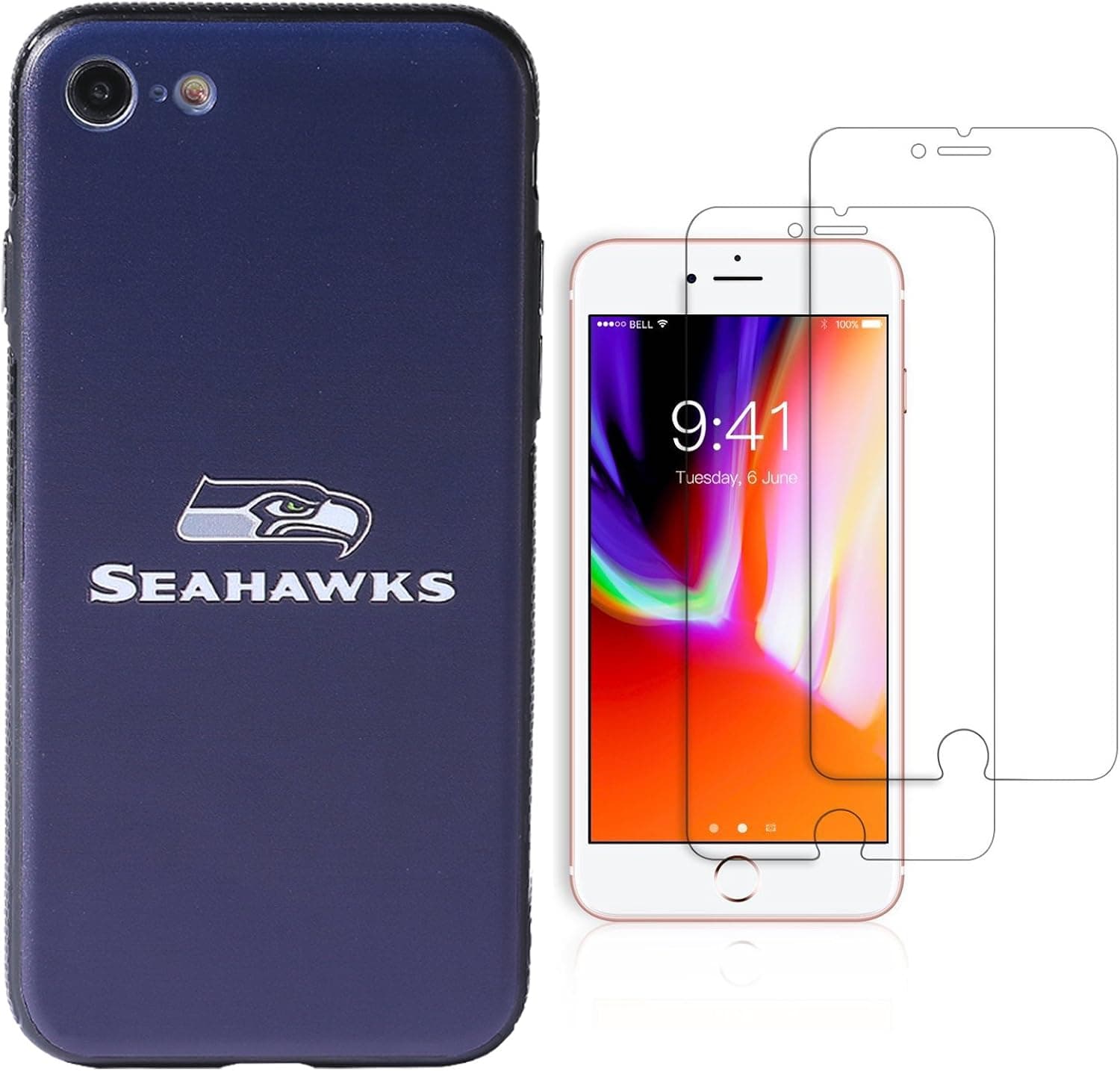 Sportula NFL Phone Case for iPhone 7/iPhone 8 (4.7”), Give 2 Premium Screen Protectors Extra Value Set