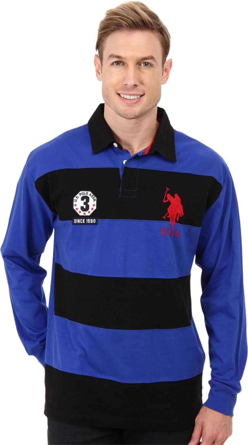 U.S. Polo Assn. Men's Long Sleeve Rugby Polo Shirt