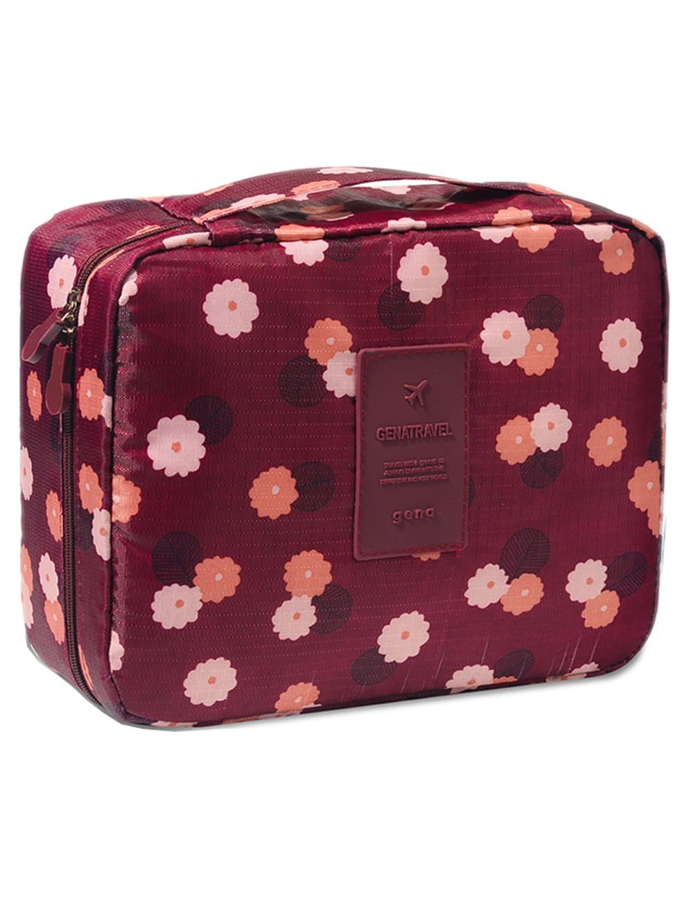 iSuperb Multi-function Big Capacity Makeup Cosmetic Bag Portable Toiletry Travel Kit Organizer (wine red)
