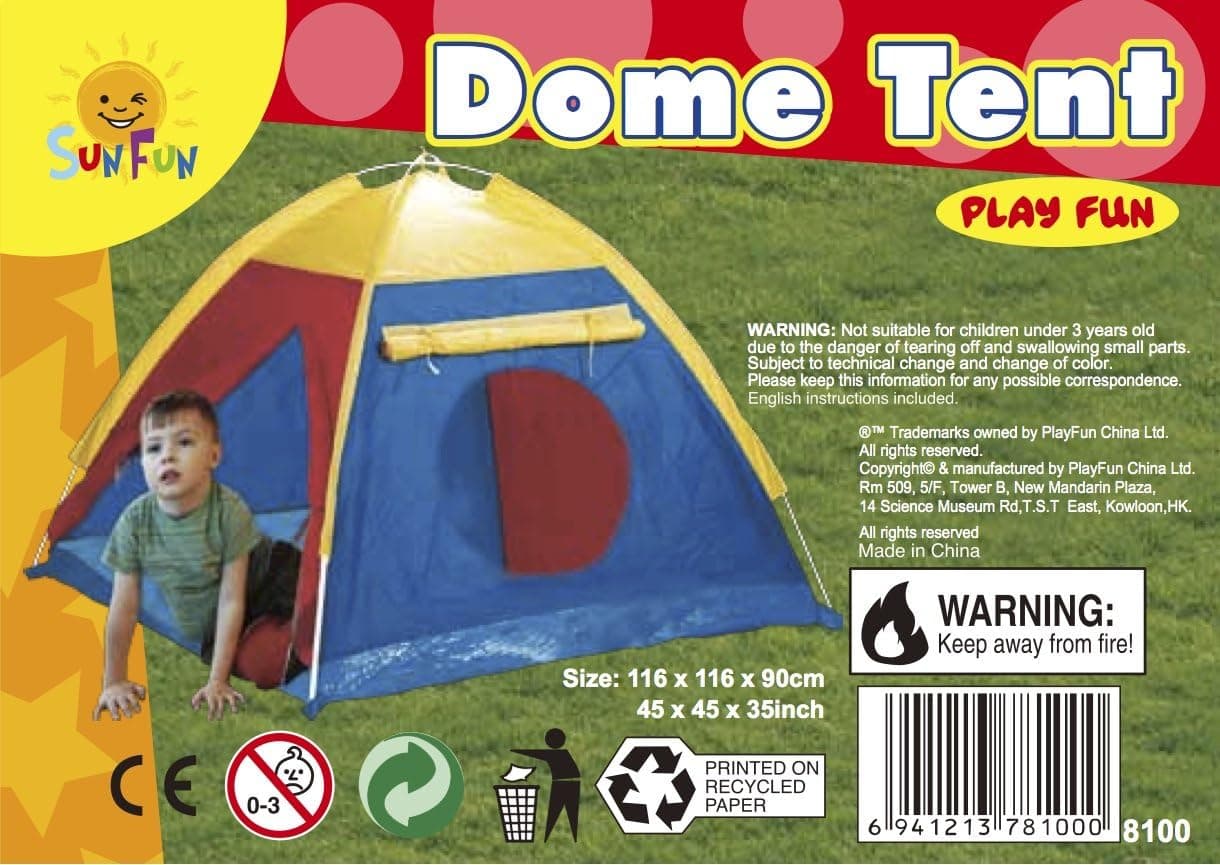 Dome Play Tent Easy Assembly with Carry Bag
