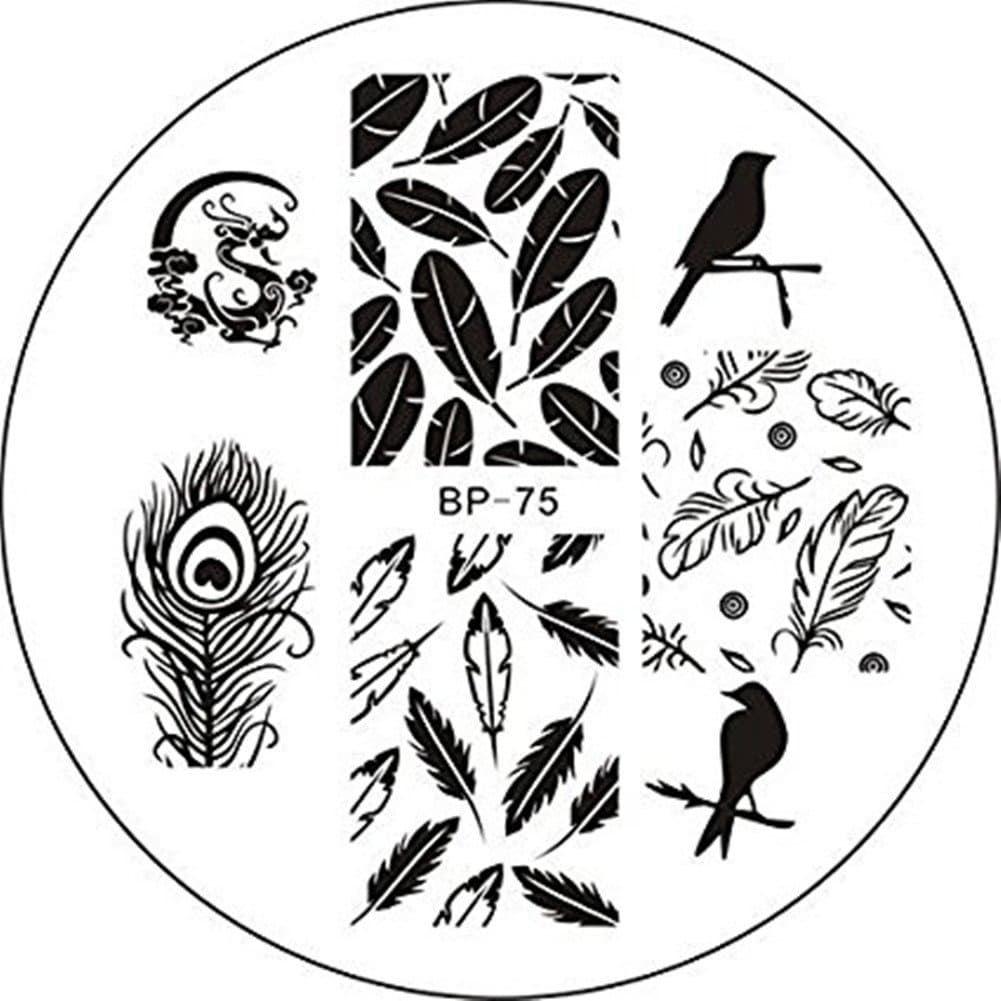 BORN PRETTY Nail Stamping Plates Nail Art Plate Birds Dragon Feather Stamping Plates BP75