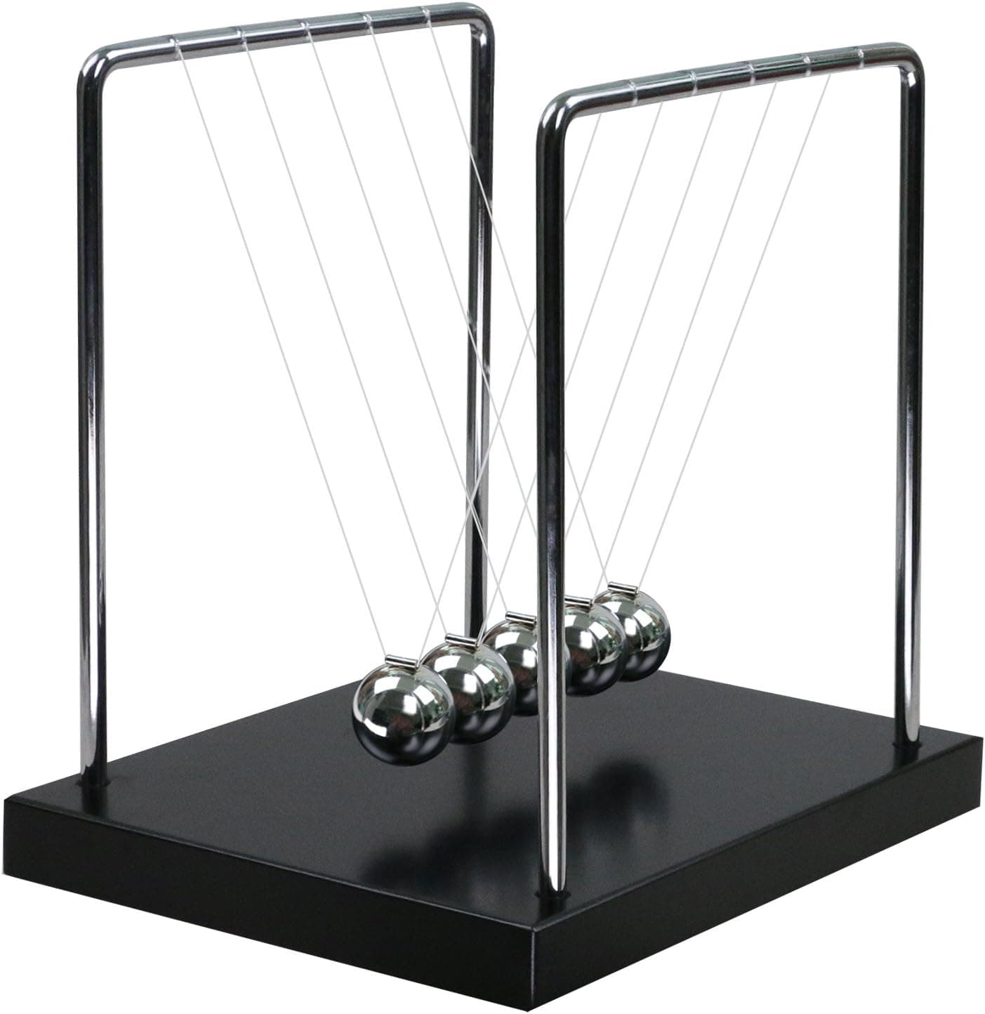 Classic Newtons Cradle Balance Medium Ball Black Science Psychics Desk Fun Gadget