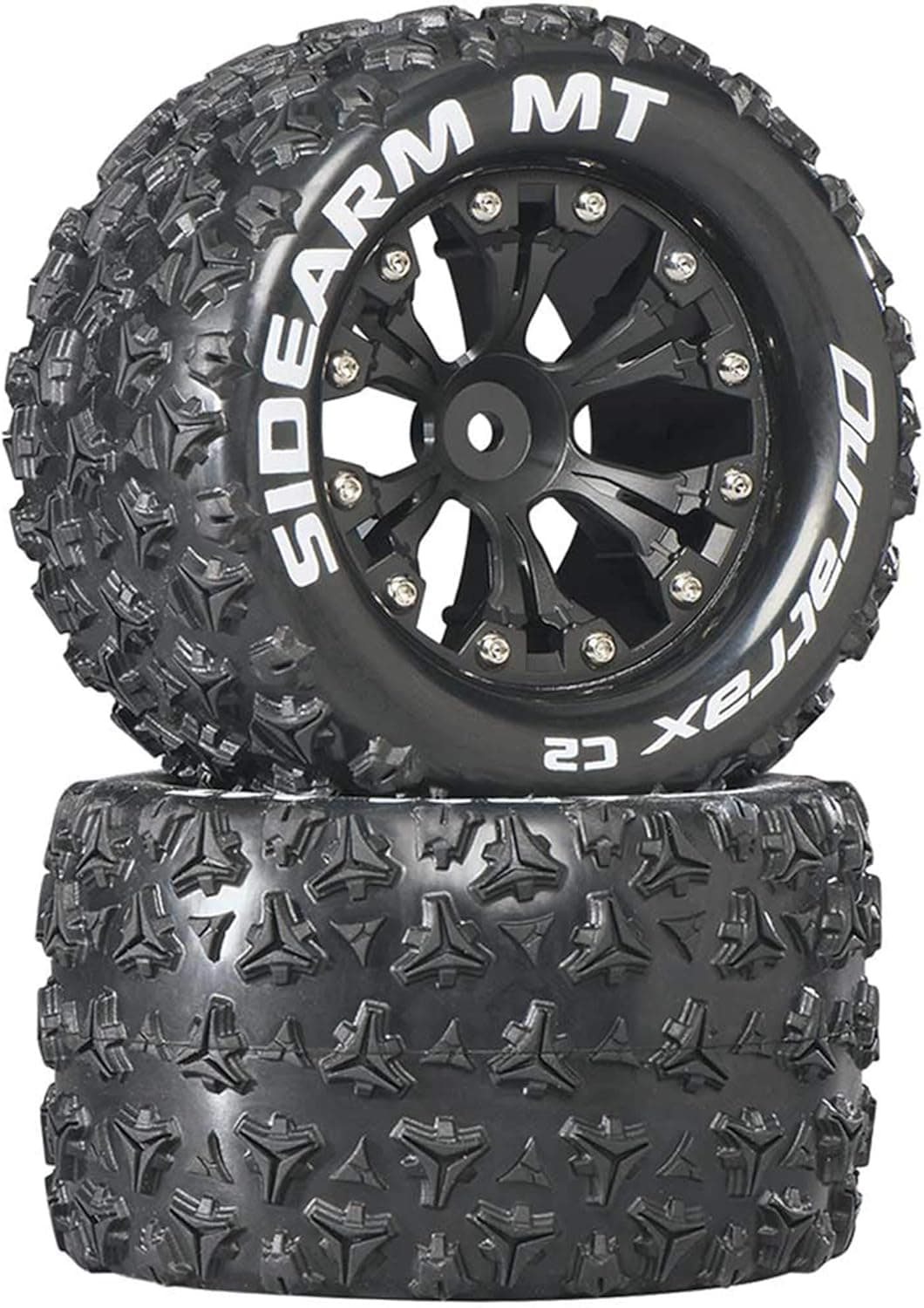 Duratrax Sidearm MT 2.8" Mounted 1/2" Offset C2 Tires Black 2 DTXC3516